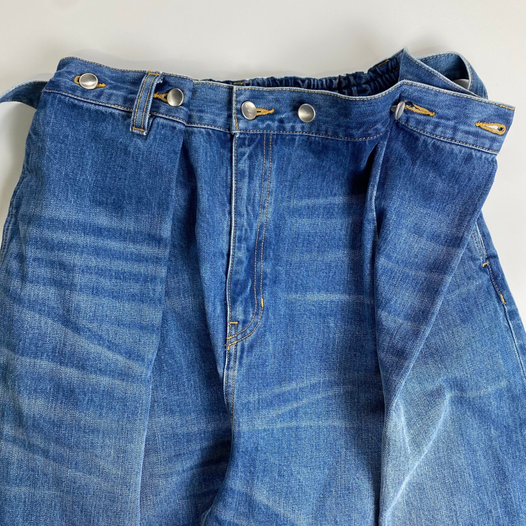 MAISON SPECIAL メゾンスペシャル / フォールドタックベルテッドハイパーワイドデニムパンツ 参考定価：19,800+tax SIZE:0