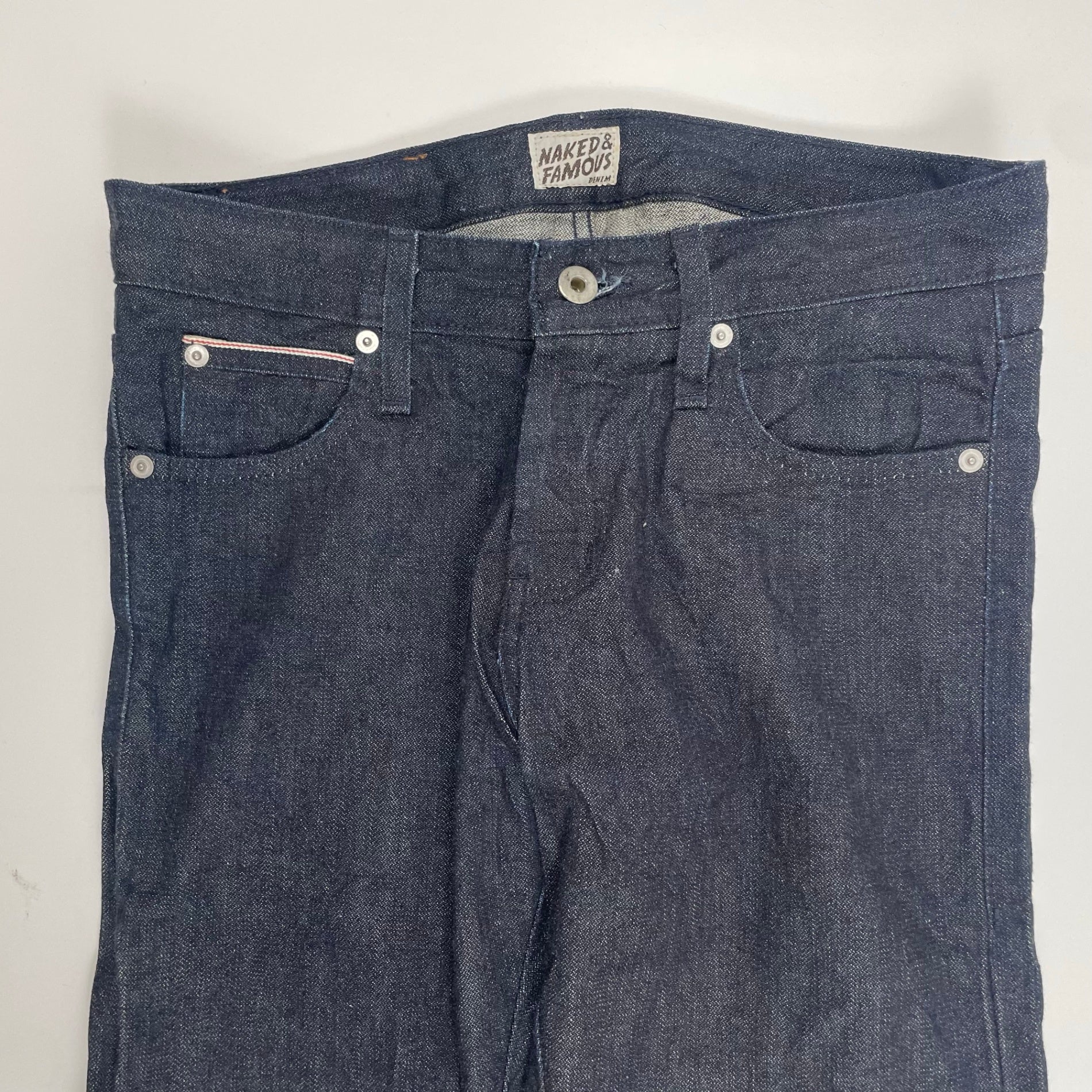 NAKED＆FAMOUS ネイキッド&フェイマス / Indigo Broken Twill Selvedge セルビッジデニムパンツ 参考定価：35,000程度 SIZE:31