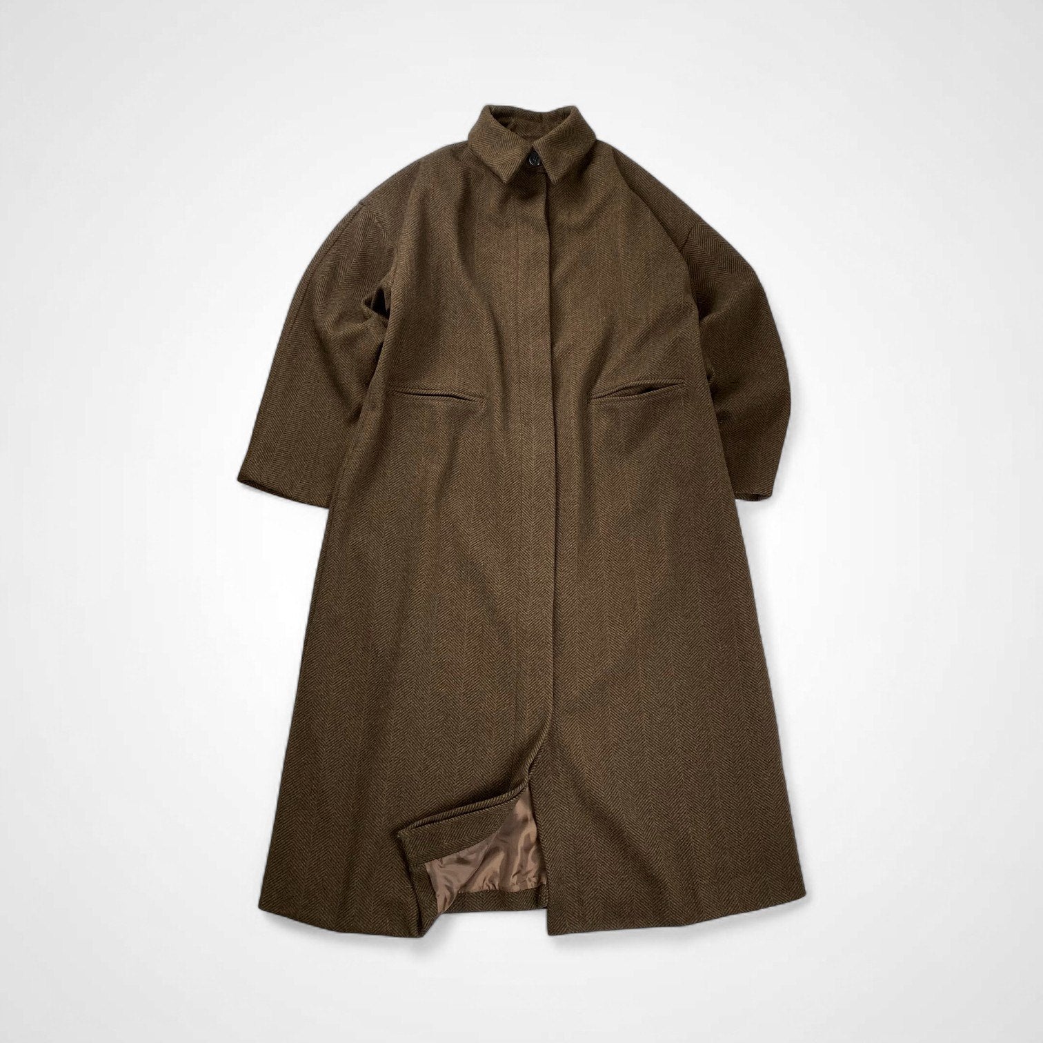 SELECT MOCA セレクト モカ / ヘリンボーンロングステンカラーコート sonさんコラボ SIZE：FREE