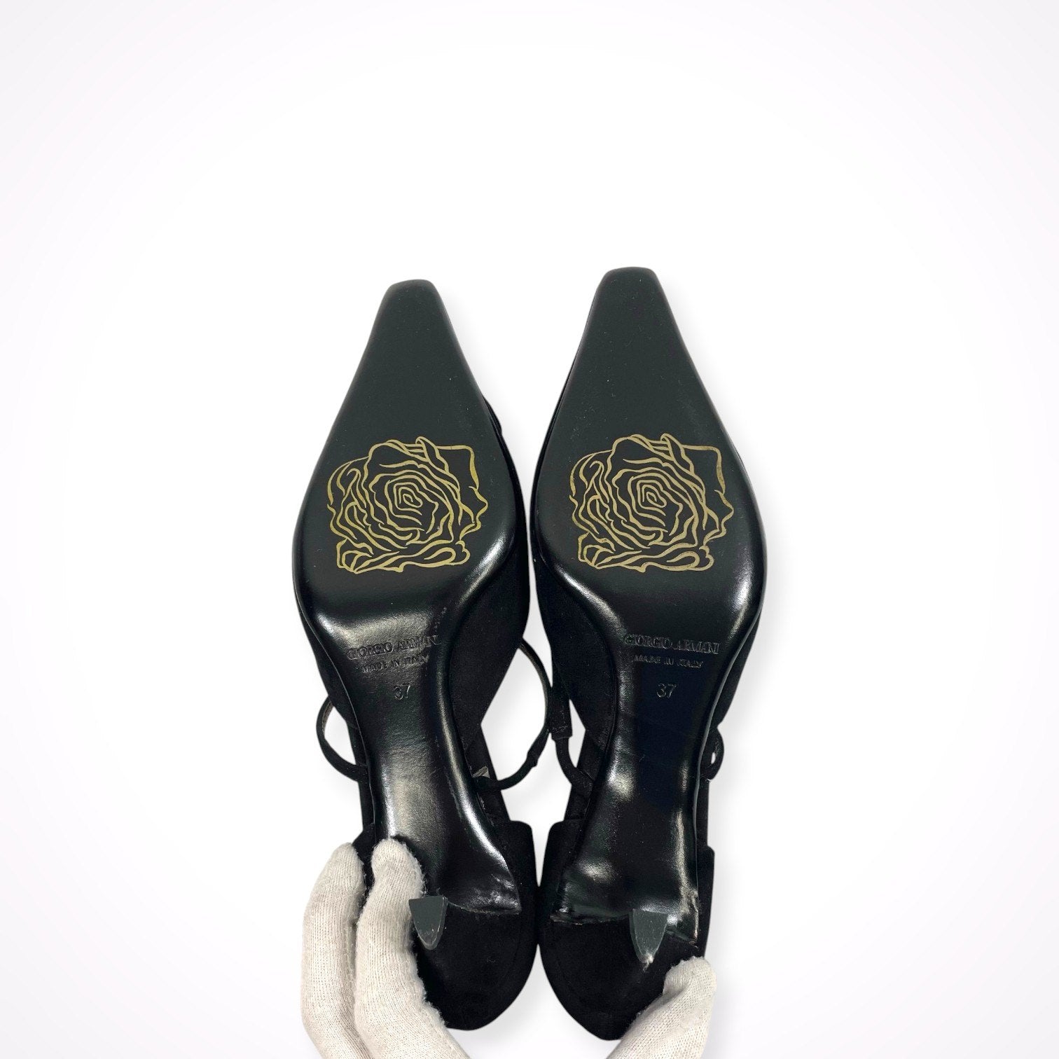 GIORGIO ARMANI / ローズTストラップパンプス 美品 参考定価：180,000程度 SIZE:37