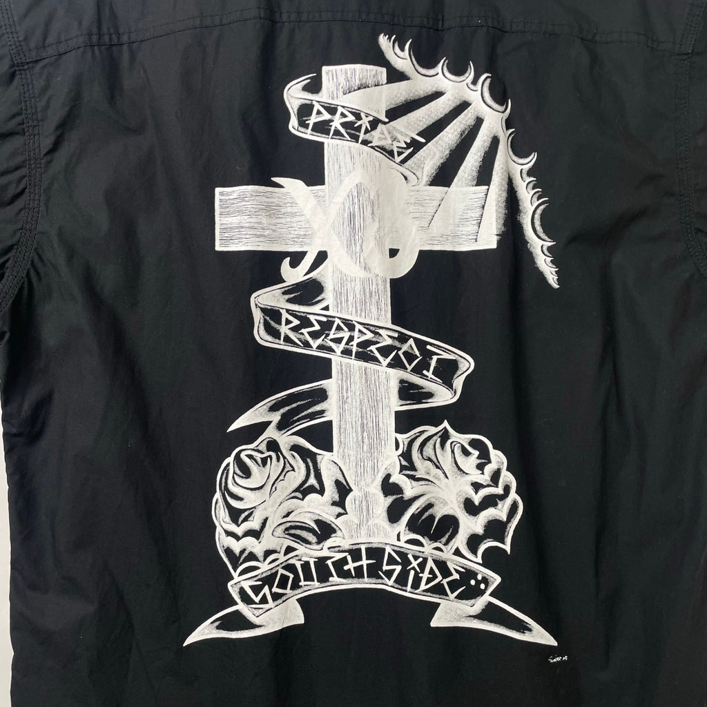 GREASER / バッククロスグラフィック 半袖ワークシャツ 参考定価：12,000程度 SIZE：XL