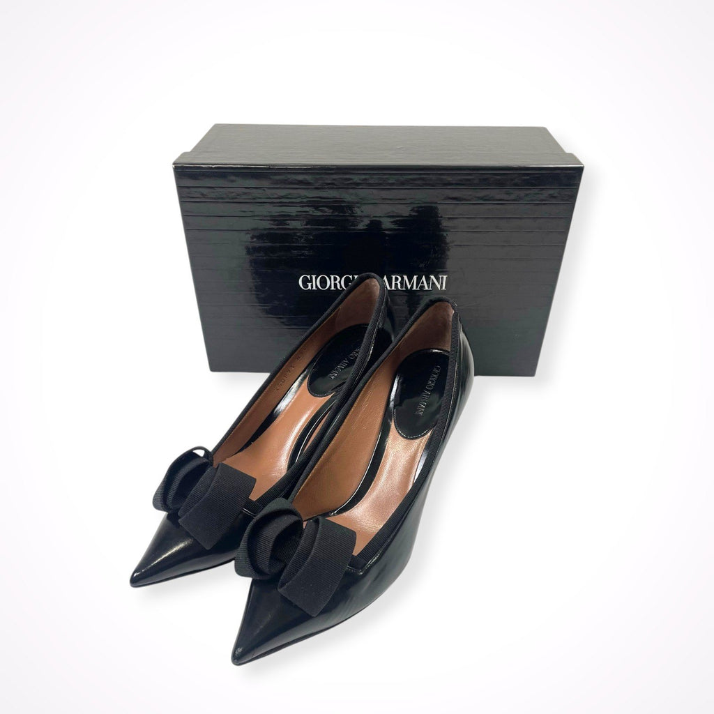 GIORGIO ARMANI / デザインヒールパンプス 参考定価：120,000程度 SIZE:37 1/2