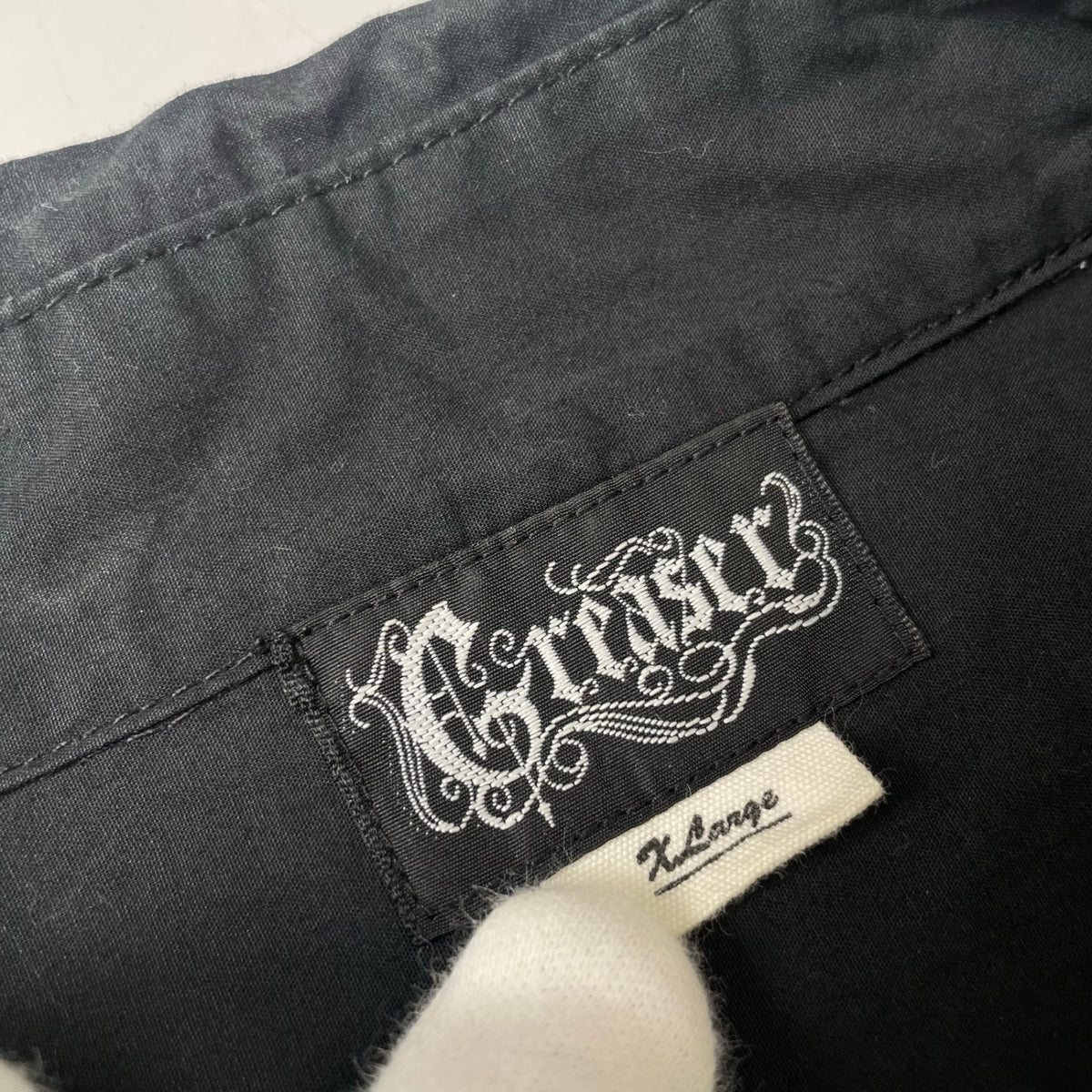 GREASER / バッククロスグラフィック 半袖ワークシャツ 参考定価：12,000程度 SIZE：XL
