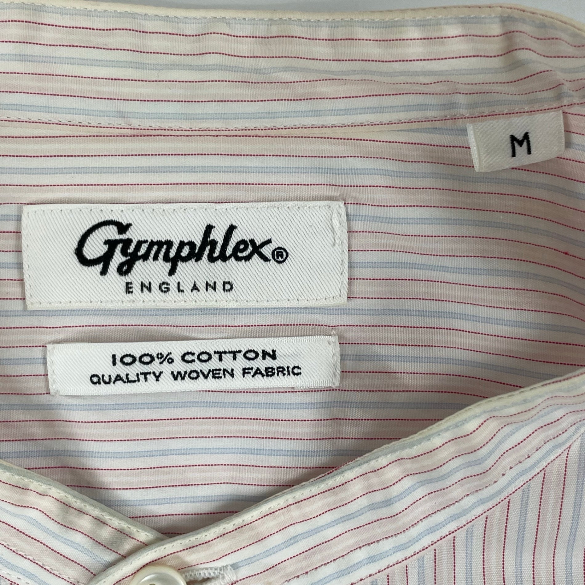 Gymphlex / バンドカラーオーバーシャツ ストライプ 参考定価：14,000+tax SIZE:M