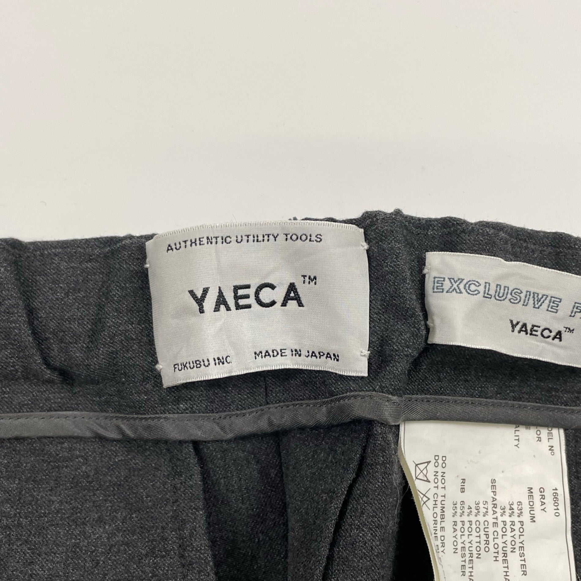 YAECA / リブスラックス グレー 参考定価：20,000程度 SIZE:M