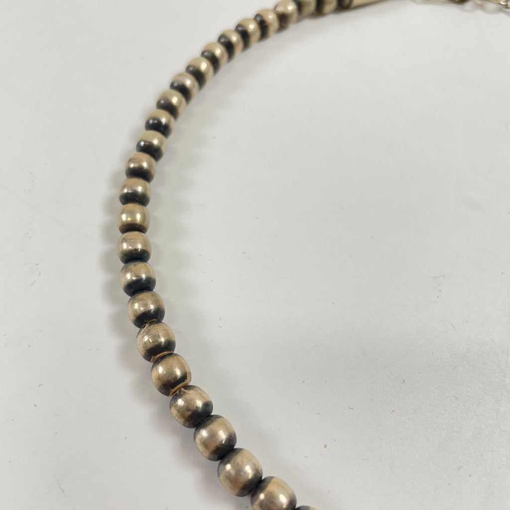 ERICKA NICOLAS BEGAY / ナバホパールネックレス 40cm 4-5mm OXIDIZED