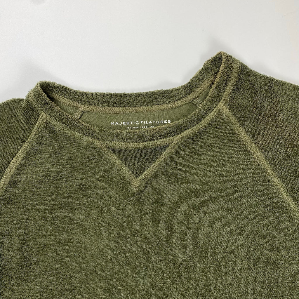 MAJESTIC FILATURES マジェスティックフィラチュール / パイルジャージーラグランTシャツ ポルトガル製 カーキ 参考定価：8,500+tax SIZE:M