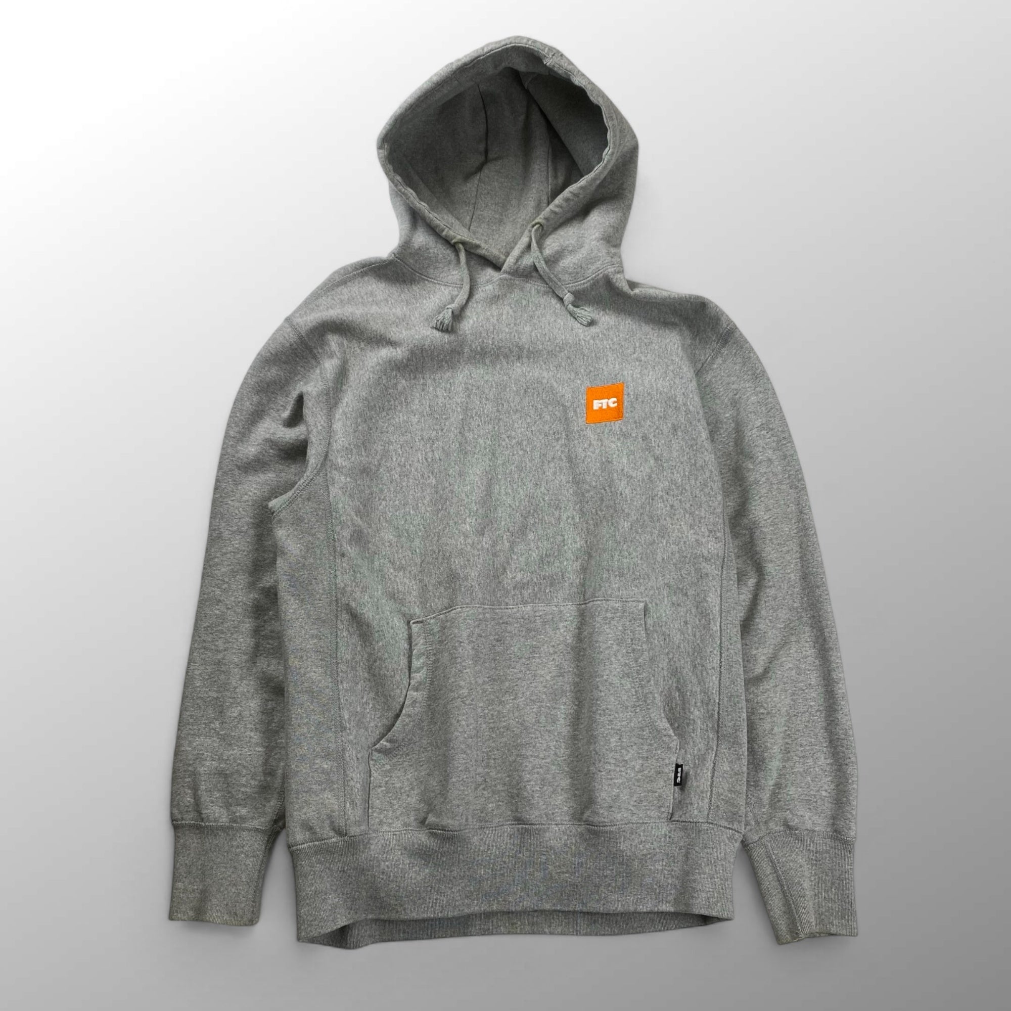 FTC エフティーシー / ボックスロゴ フーディ パーカー オレンジ×グレー SIZE:M