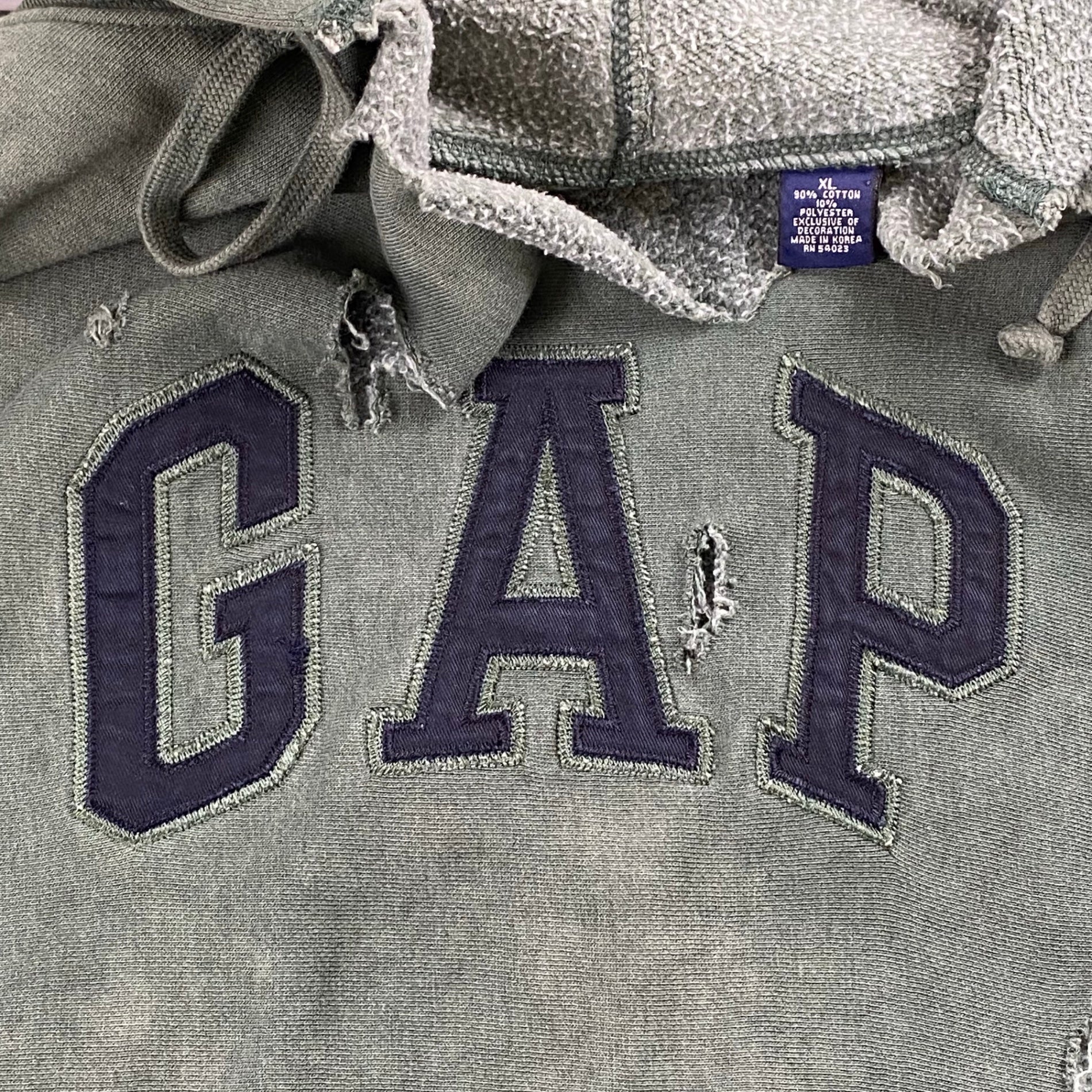 OLD GAP オールドギャップ / デストロイ ダメージ パーカー 鬼フェード SIZE：XL