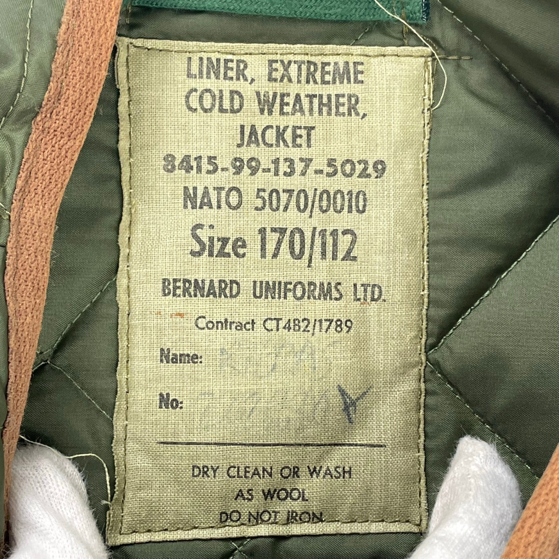 British Military イギリス軍 / ダブルブレスト ライナージャケット SIZE：170/112