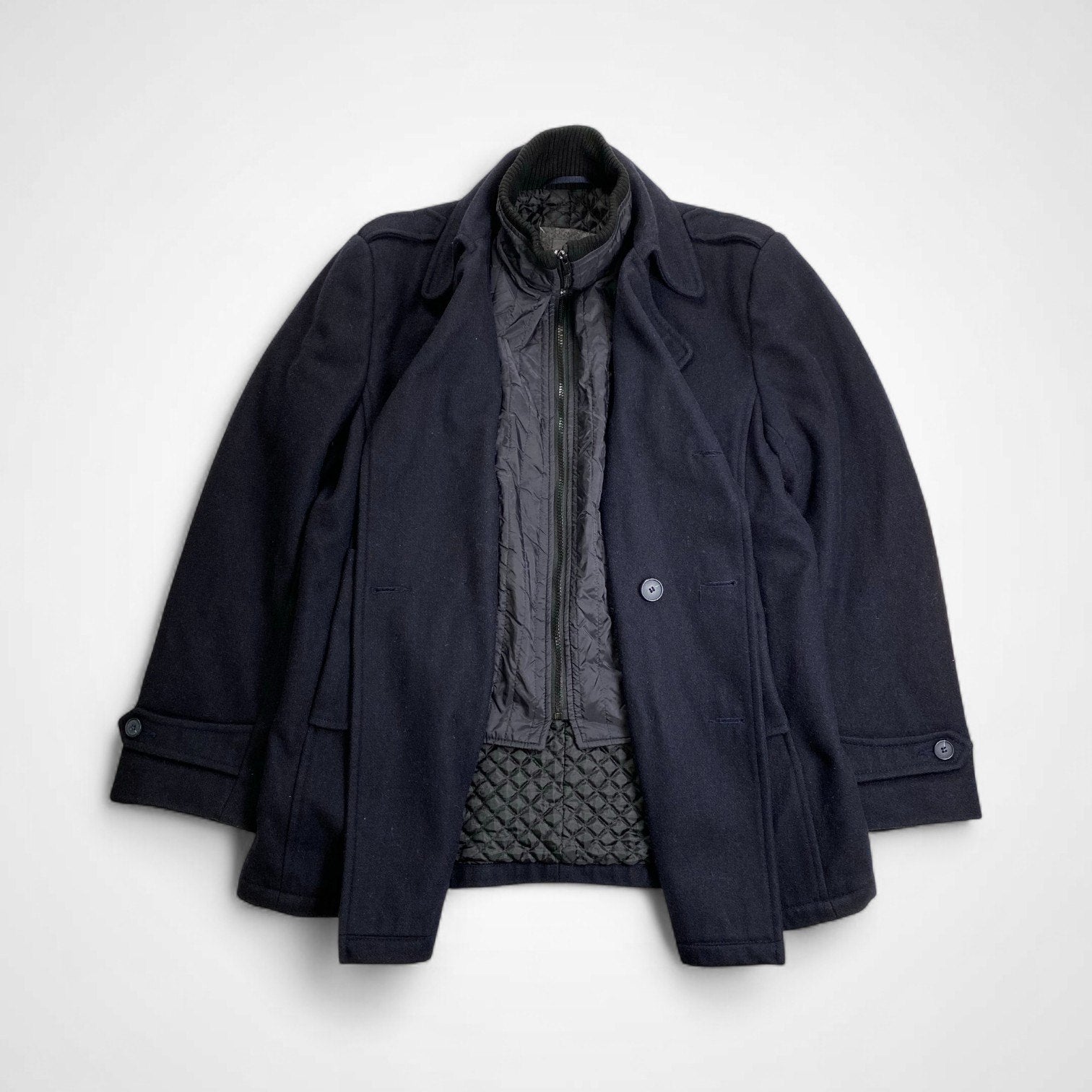 MILANO ITALY UOMO ミラノ / ライナードッキング ミドルPコート ネイビー SIZE:52(XL程度)