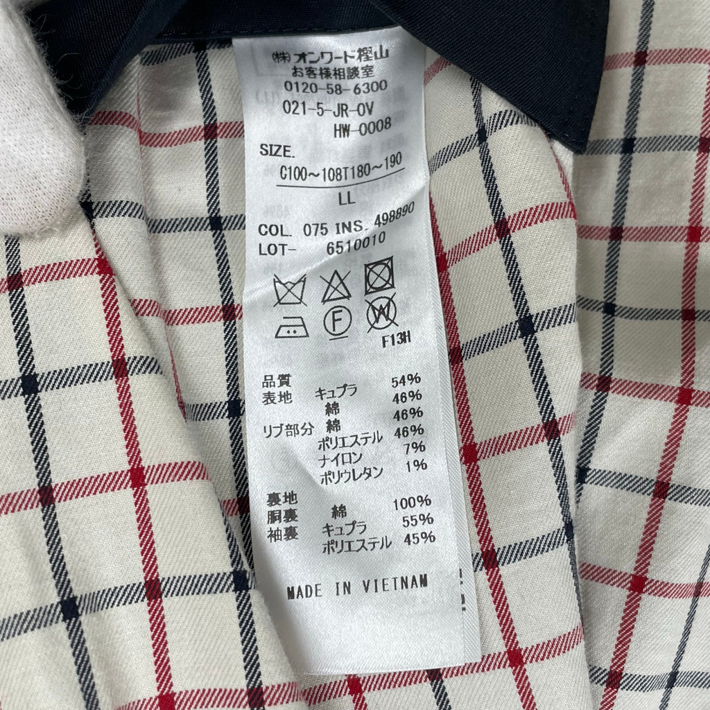 J.PRESS ジェイプレス / G-9TYPE コットンキュプラ ハリントンジャケット ネイビー×ホワイト 極美品 参考定価：50,000程度 SIZE:LL