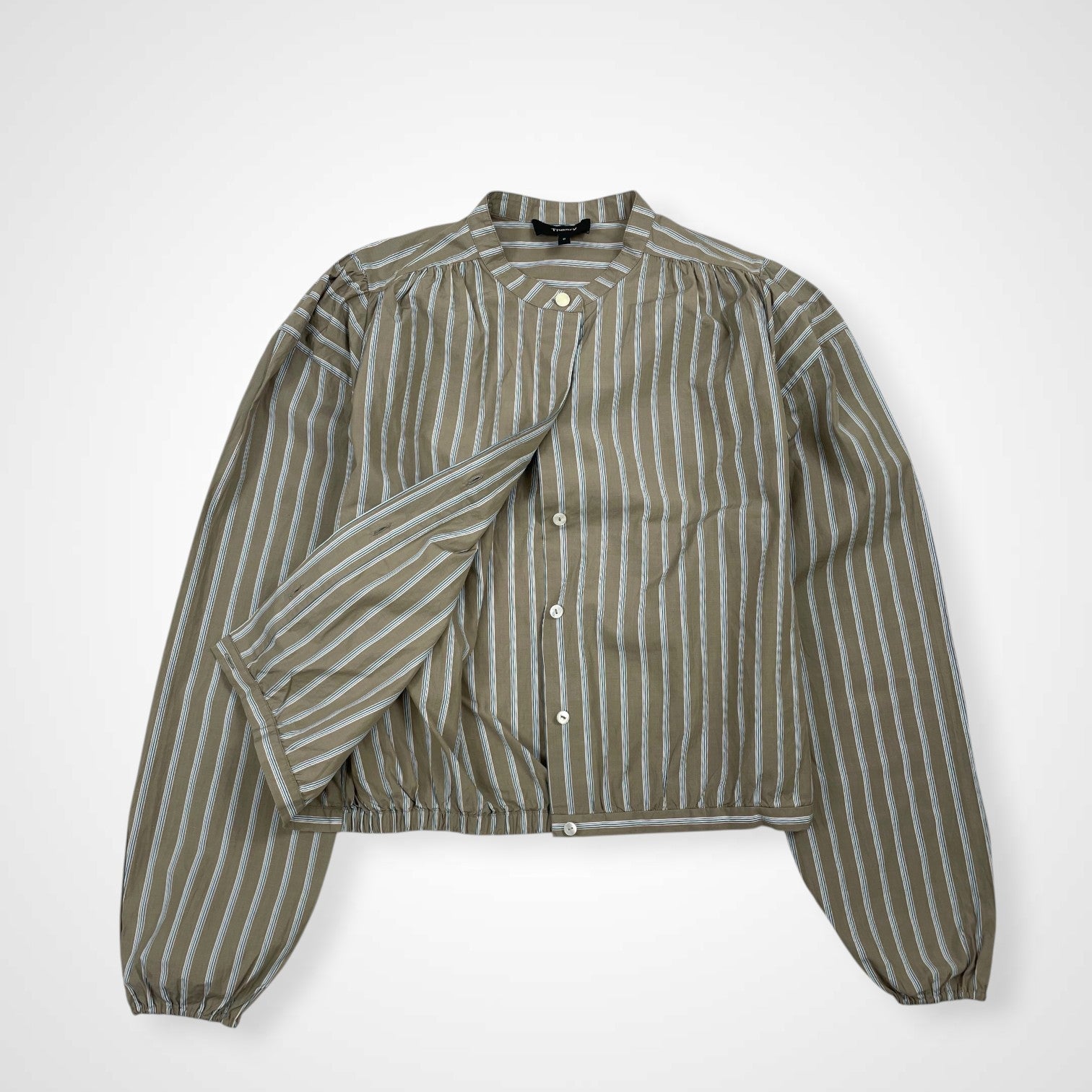 Theory セオリー / カラーレスギャザーストライプシャツ 参考定価：22,000程度 SIZE:P