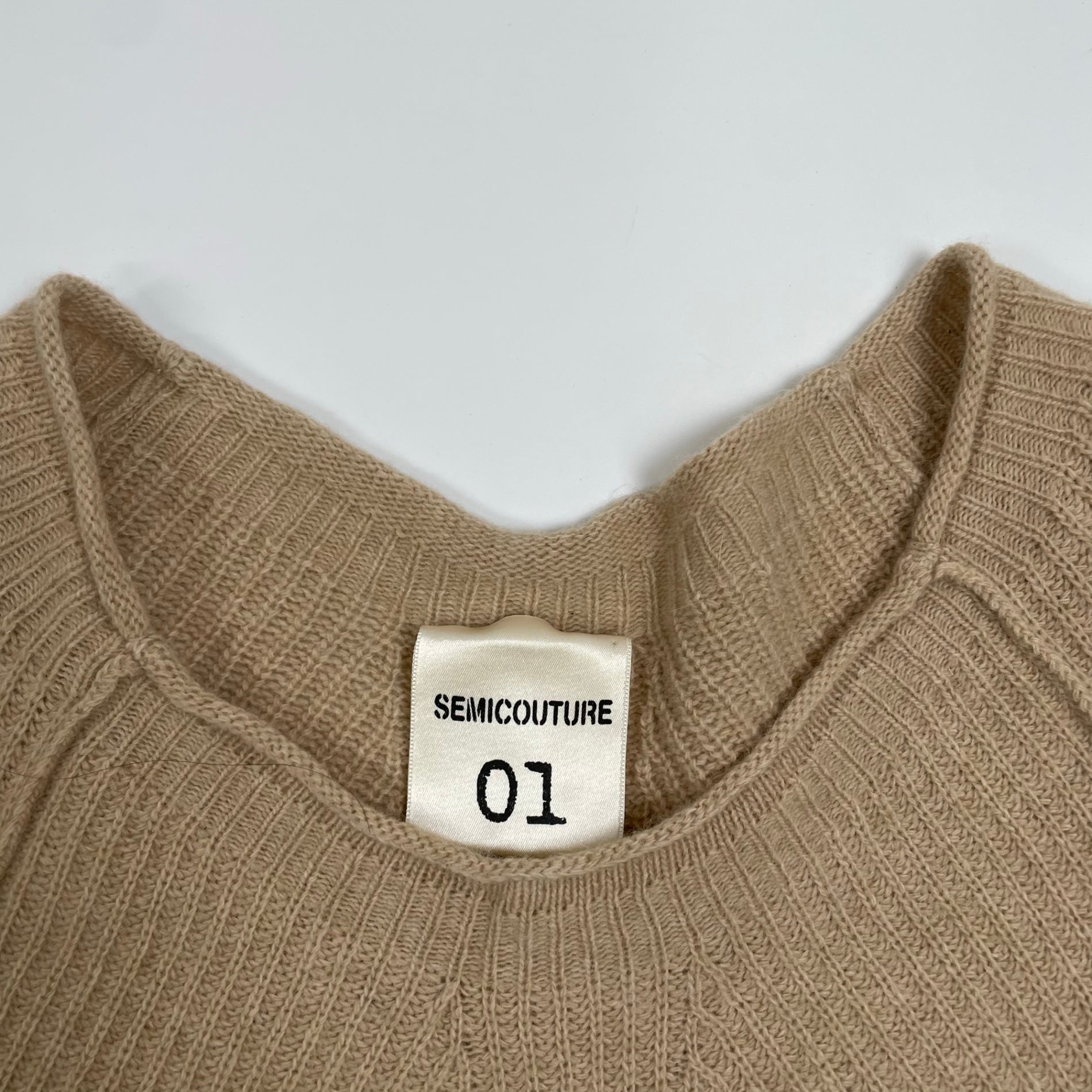 SEMICOUTURE セミクチュール / ラウンドリブロングニット 参考定価：30,000程度 SIZE:S