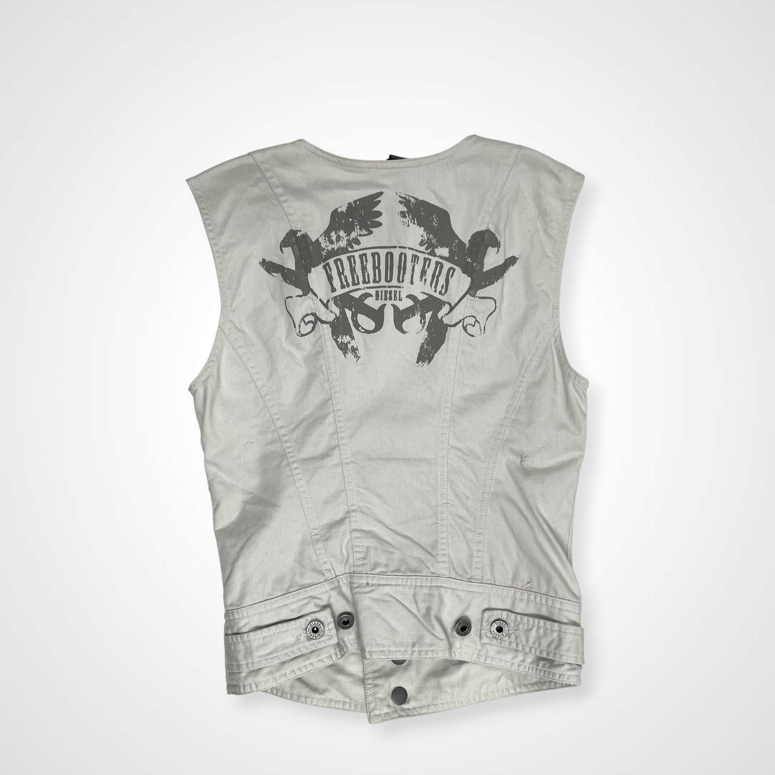 DIESEL ディーゼル / 00sギミックデザインベスト イーグルプリント Y2K  SIZE:S