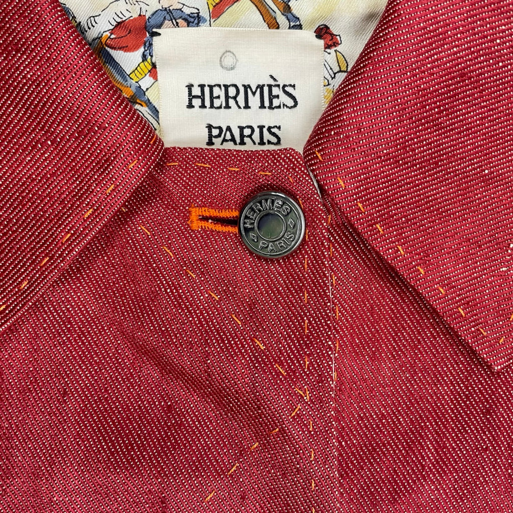HERMES エルメス / カレライニング リネンデニムジャケット ゴルチエ期 参考定価：520,000程度 SIZE：36