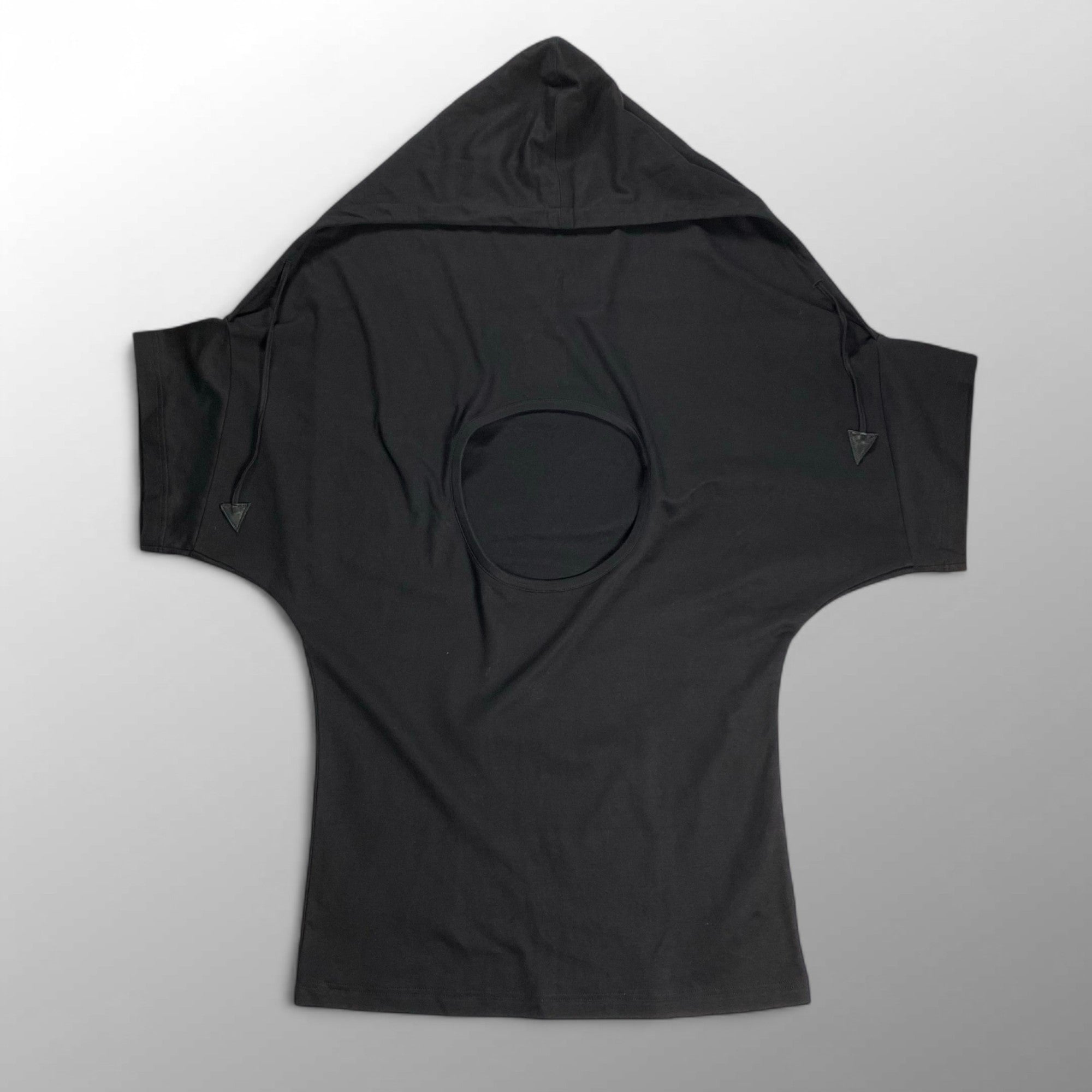 THE URBAN APPAREL / フーディTEE 半袖パーカー ブラック コットン100％