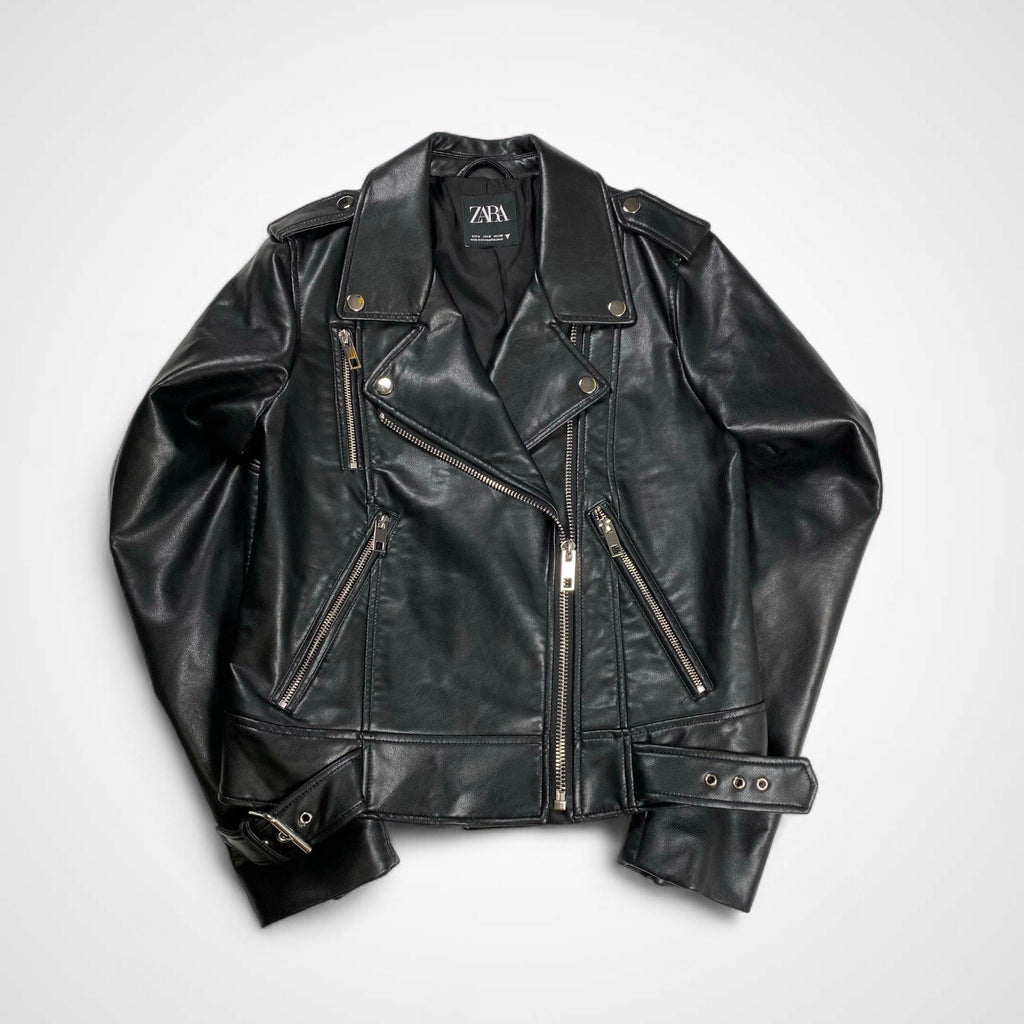ZARA ザラ / エコレザー ライダースジャケット ブラック SIZE:M
