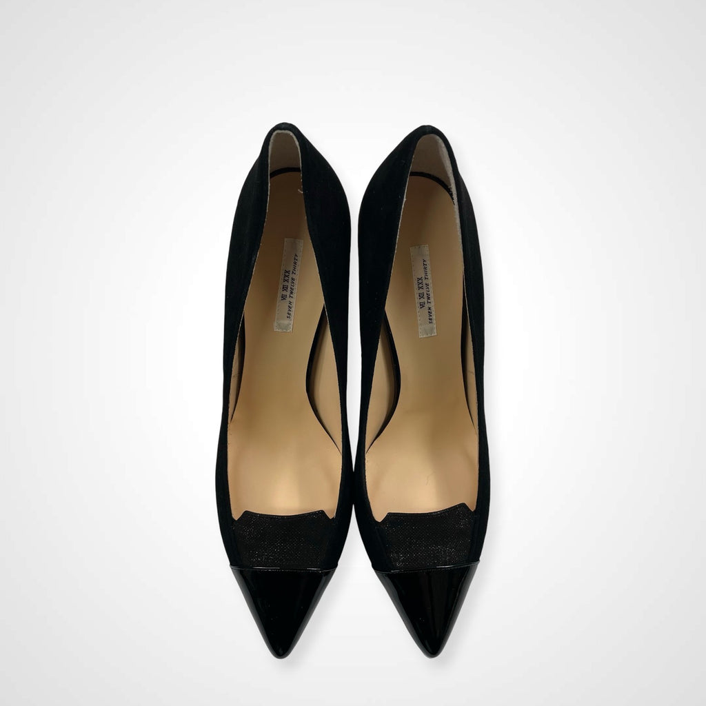 SEVEN TWELVE THIRTY / コンビパンプス ブラック 参考定価：28,000程度 SIZE：24.5cm