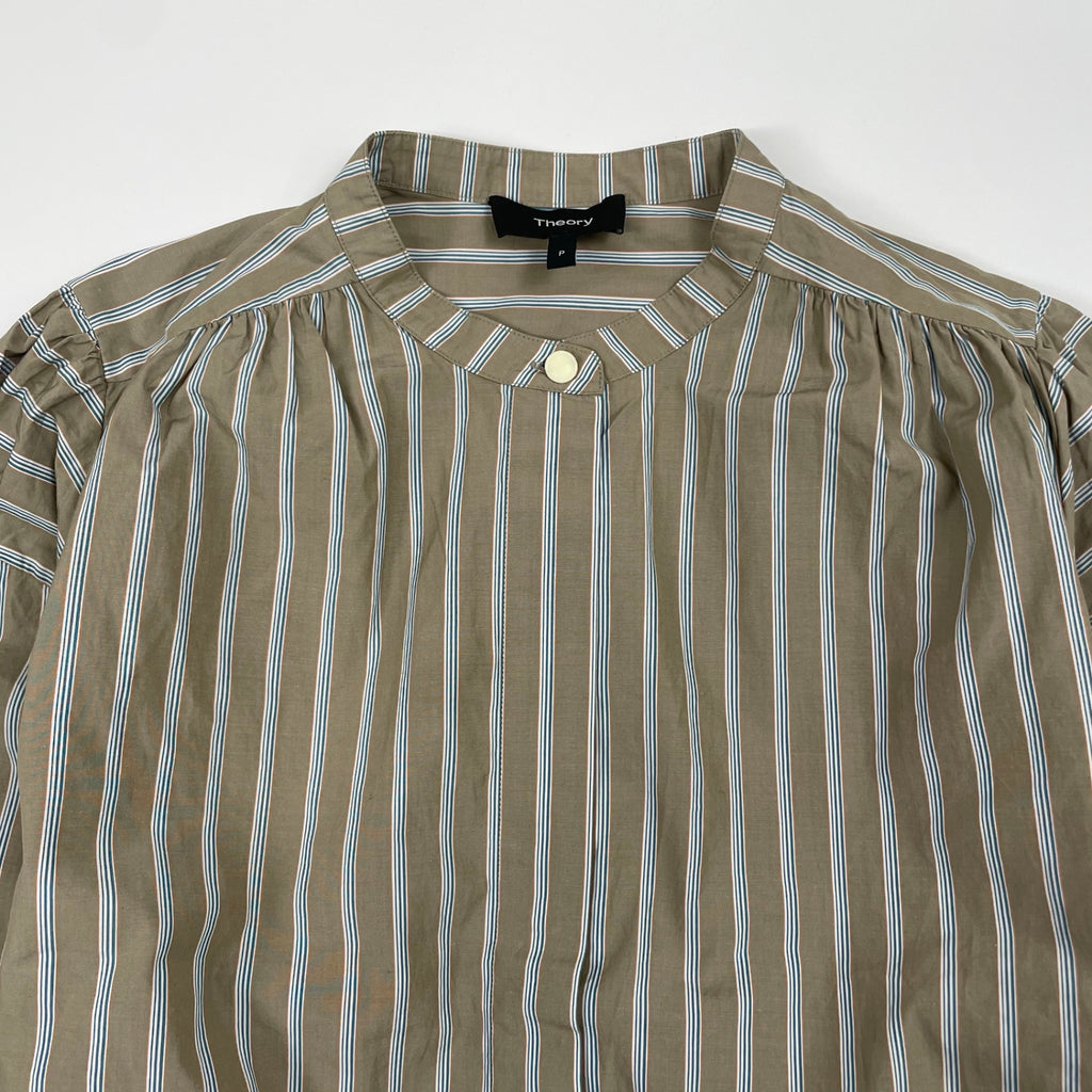 Theory セオリー / カラーレスギャザーストライプシャツ 参考定価：22,000程度 SIZE:P