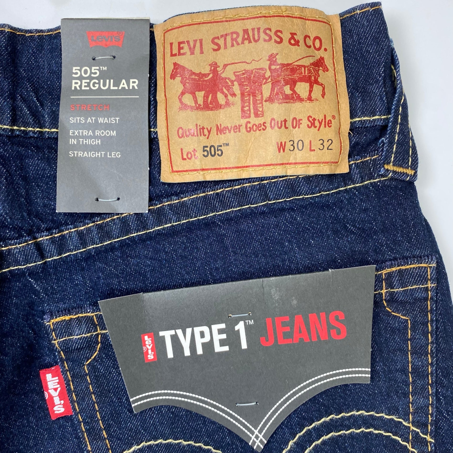 【未使用品】 Levi's リーバイス / 505 TYPE1 デニムパンツ 参考定価：12,000+tax SIZE:W30 L32