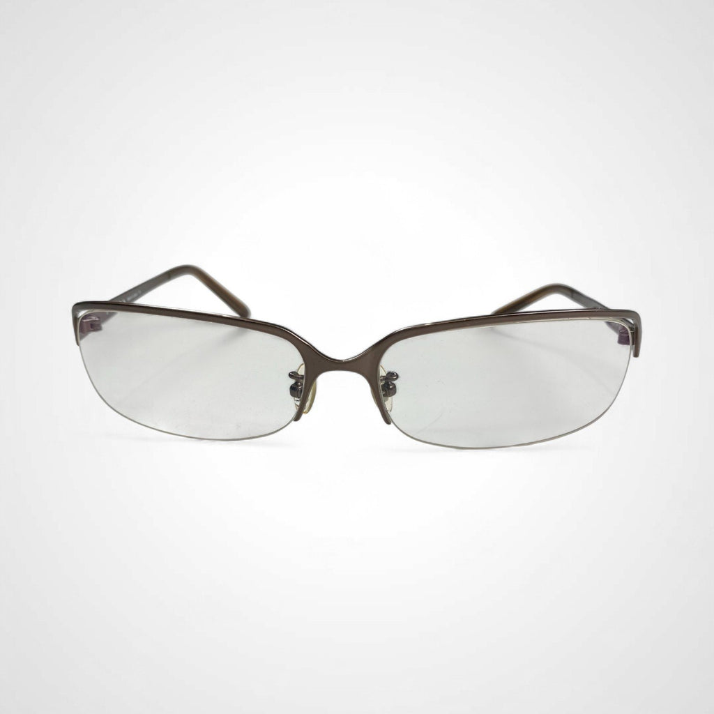 PRADA プラダ / ハーフリム 伊達メガネ 度なしクリアレンズ