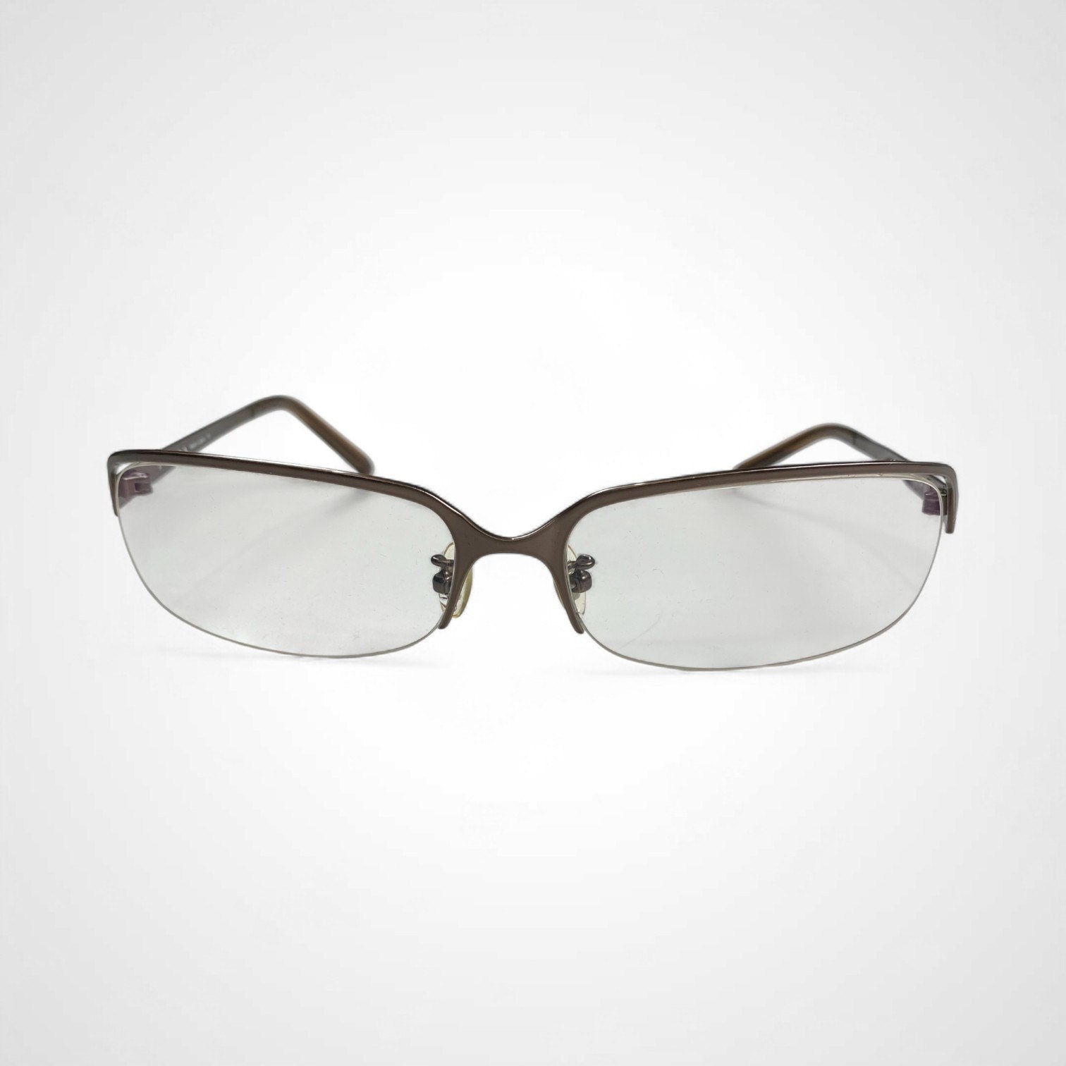 PRADA プラダ / ハーフリム 伊達メガネ 度なしクリアレンズ