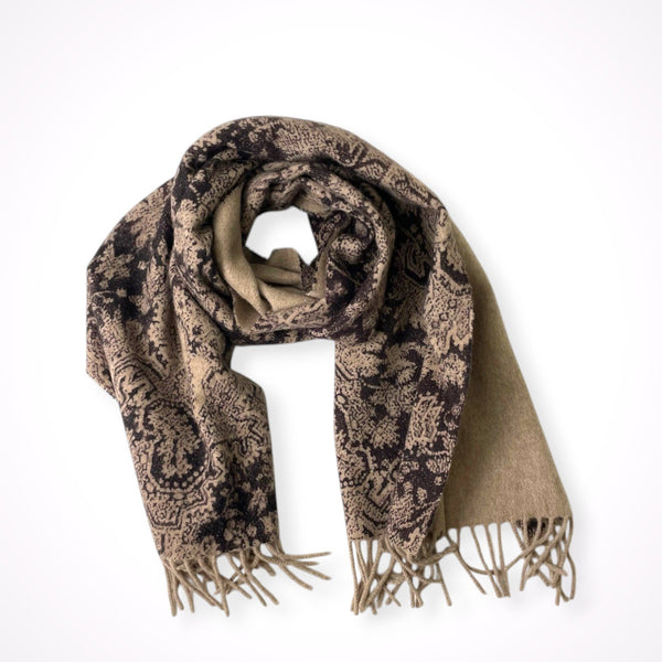 AGNONA / 総柄カシミヤマフラー 参考定価：110,000程度