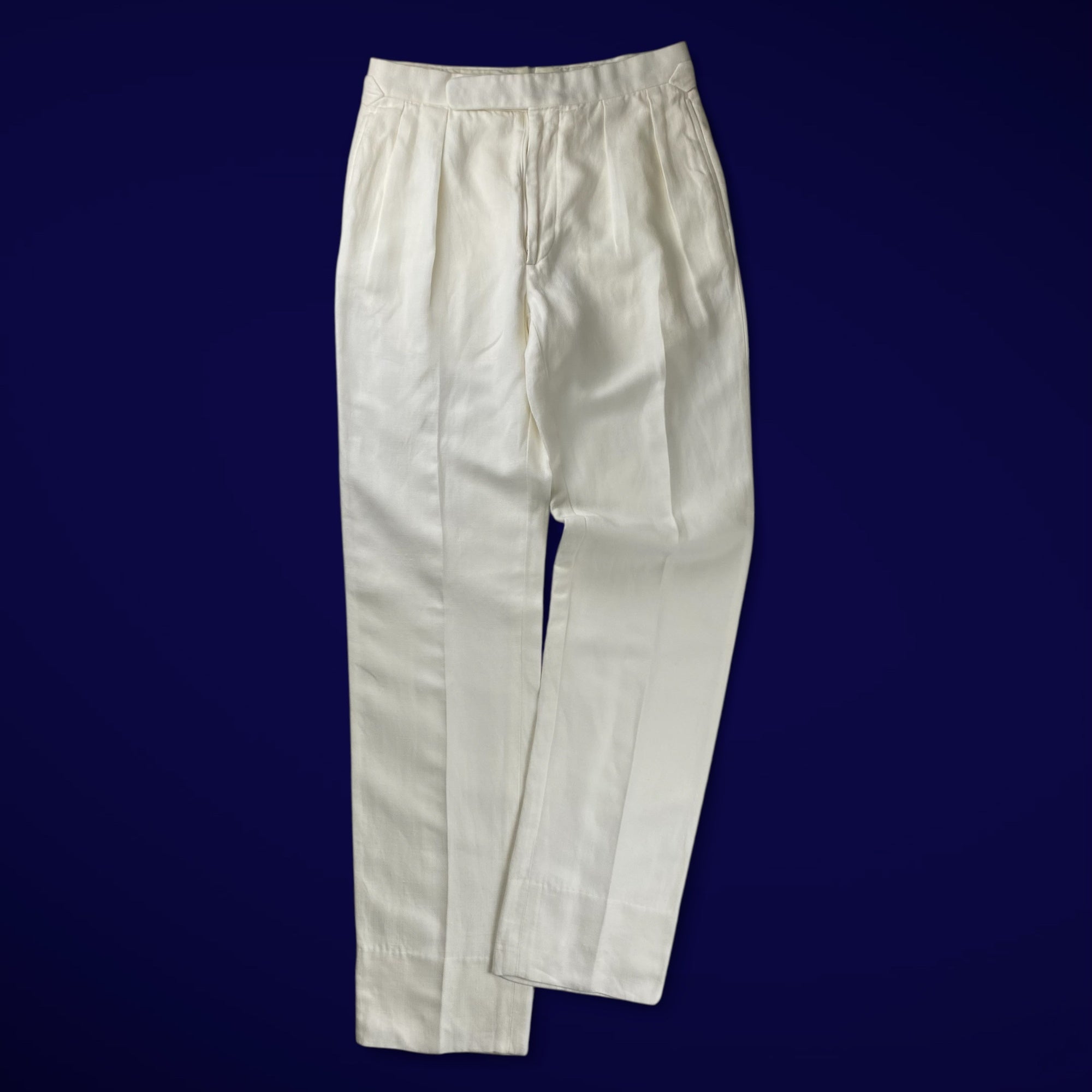 Ralph Lauren Purple Label ラルフローレン パープルレーベル / 2タック ヘリンボーン スラックス MADE IN ITALY コットン×リネン SIZE：W28