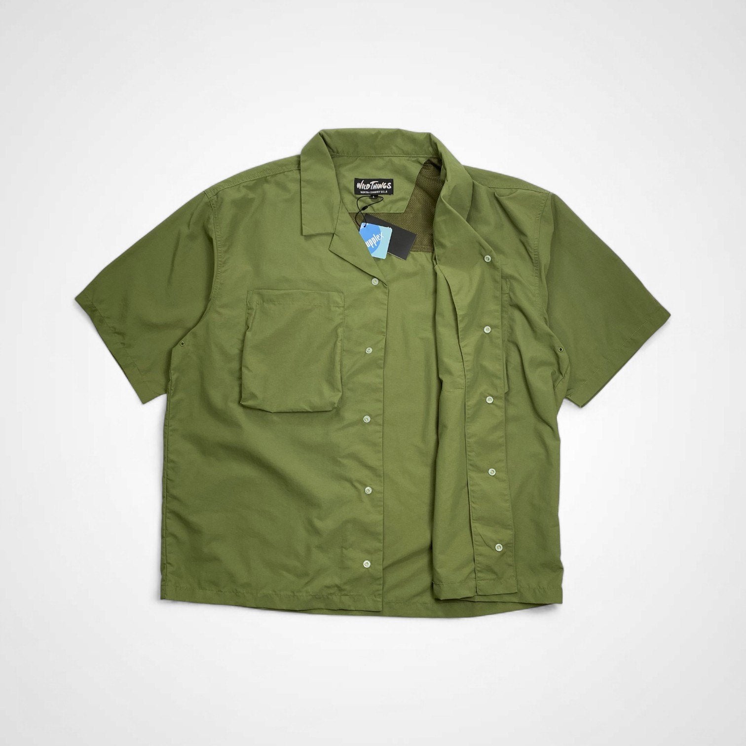 WILD THINGS ワイルドシングス / SUPPLEX CAMP SHIRT オープンカラーシャツ 未使用品 参考定価：13,000+tax SIZE:L
