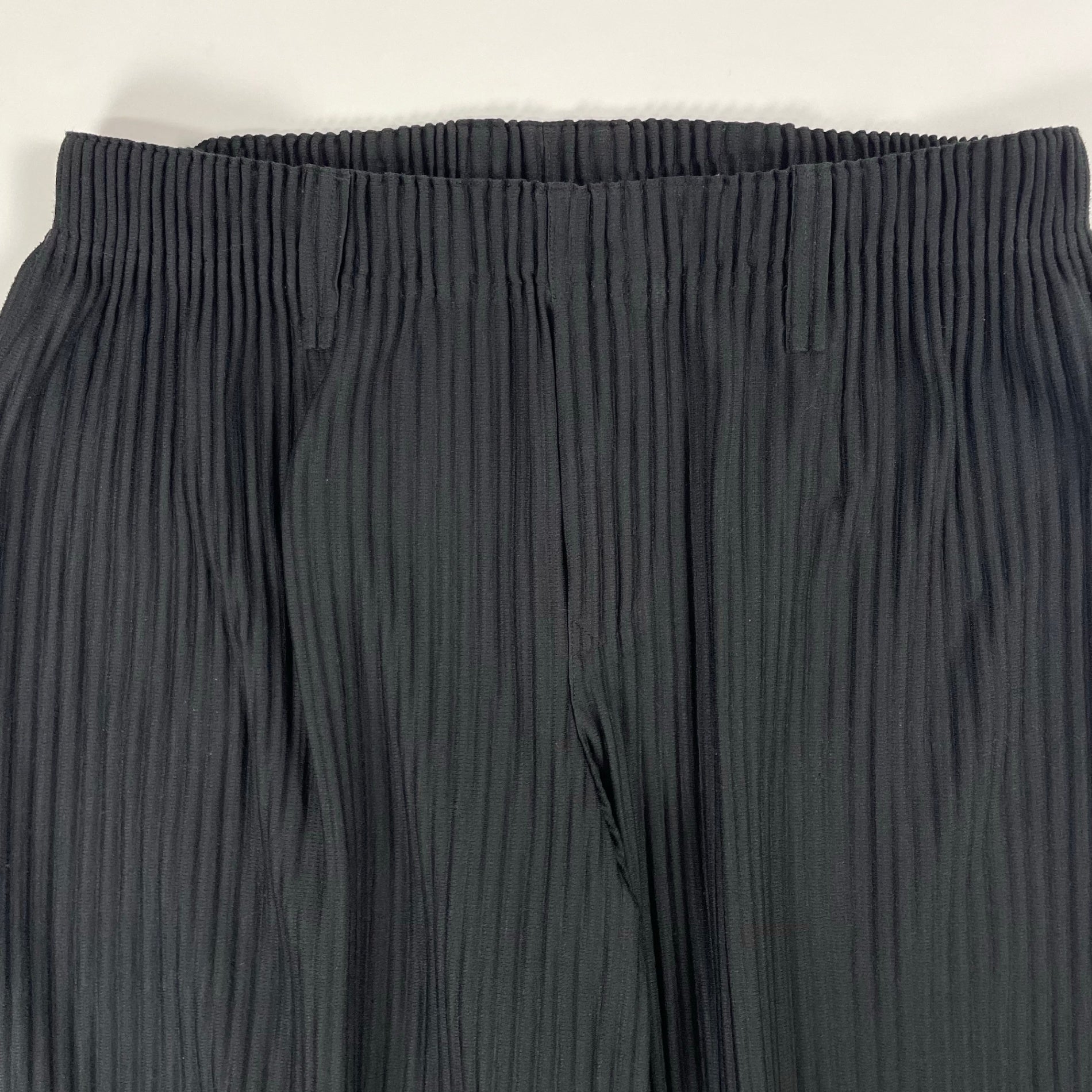 HOMME PLISSE ISSEY MIYAKE / 23年 7分丈プリーツワイドパンツ ブラック SIZE：3
