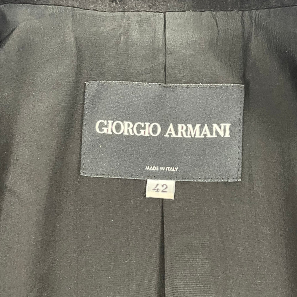 GIORGIO ARMANI / アーカイブ ウール×シルクノーカラージャケット BORGO21製 参考定価：300,000程度 SIZE:42