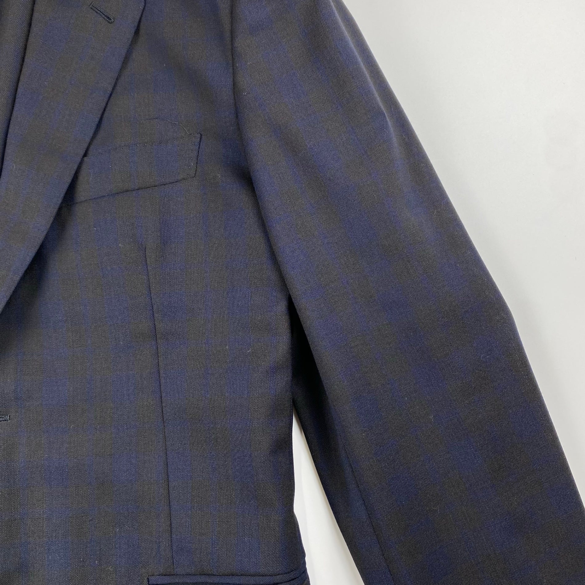 【極美品】 HERMES エルメス / チェック柄 アンコン テーラードジャケット SIZE:48