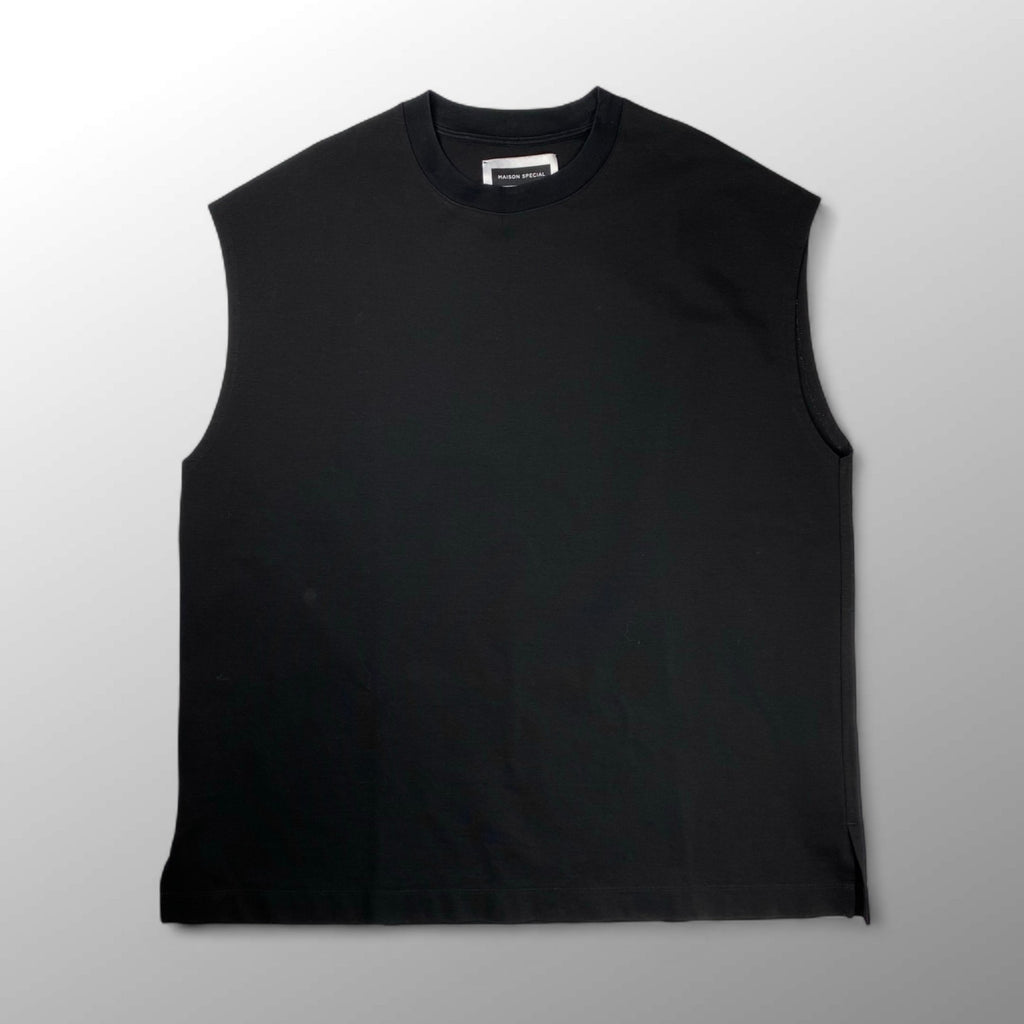 MAISON SPECIAL メゾンスぺシャル / スマッシングポンチプライムプルオーバーノースリーブ ブラック SIZE：01(L程度)