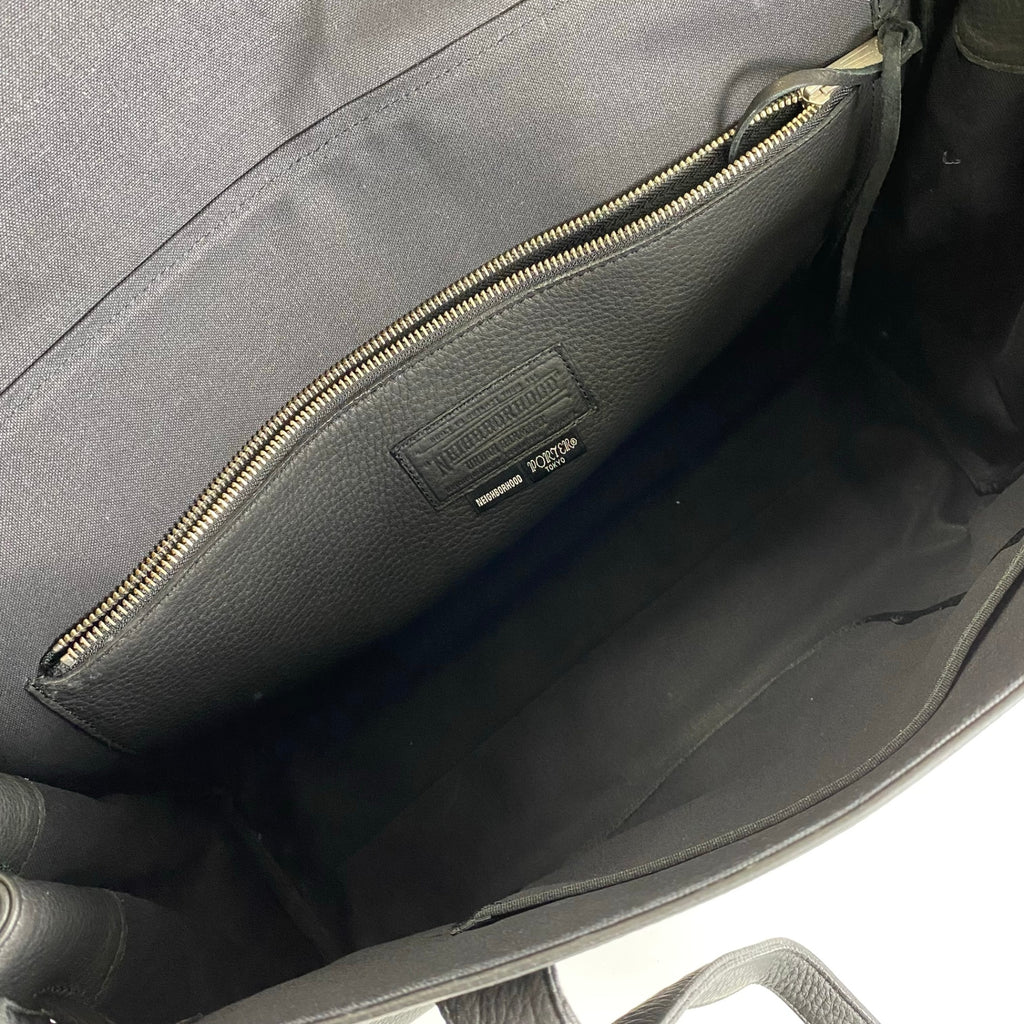 【未使用級】 NEIGHBORHOOD × PORTER / VOYAGER/L-TOTE ボヤージャー レザーバッグ バーキン型