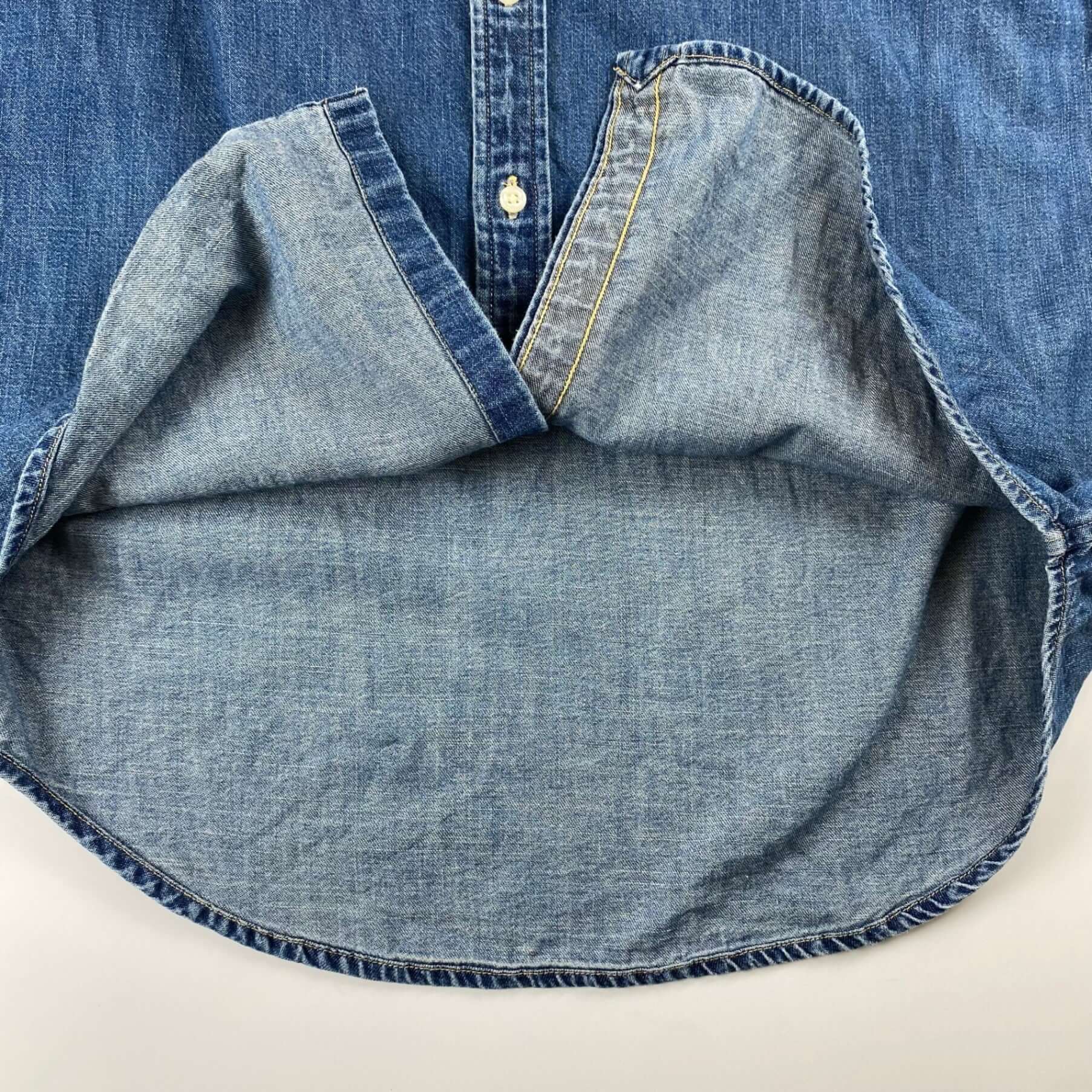 【美品】 RALPH LAUREN ラルフローレン / デニムシャツワンピース ボタンダウン SIZE:M