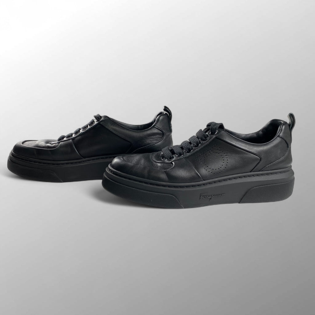 Salvatore Ferragamo サルバトーレ フェラガモ / ガンチーニ レザー スニーカー ブラック レディース SIZE：8（25.5cm程度）