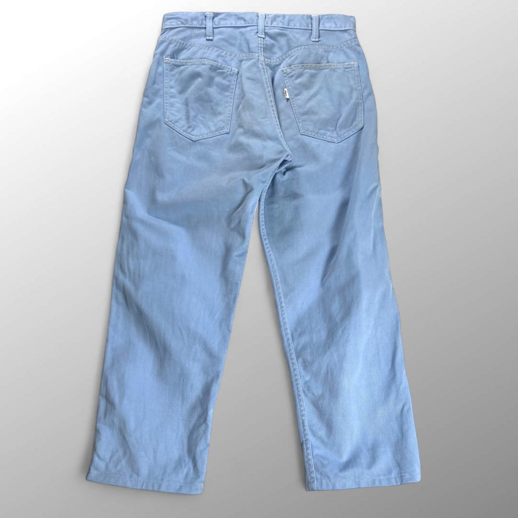 推定60年代 Levi's リーバイス / コットンツイル パンツ 白タブBIG E 片ツメIDEAL ボタン裏点々刻印 ブルー SIZE:W84cm