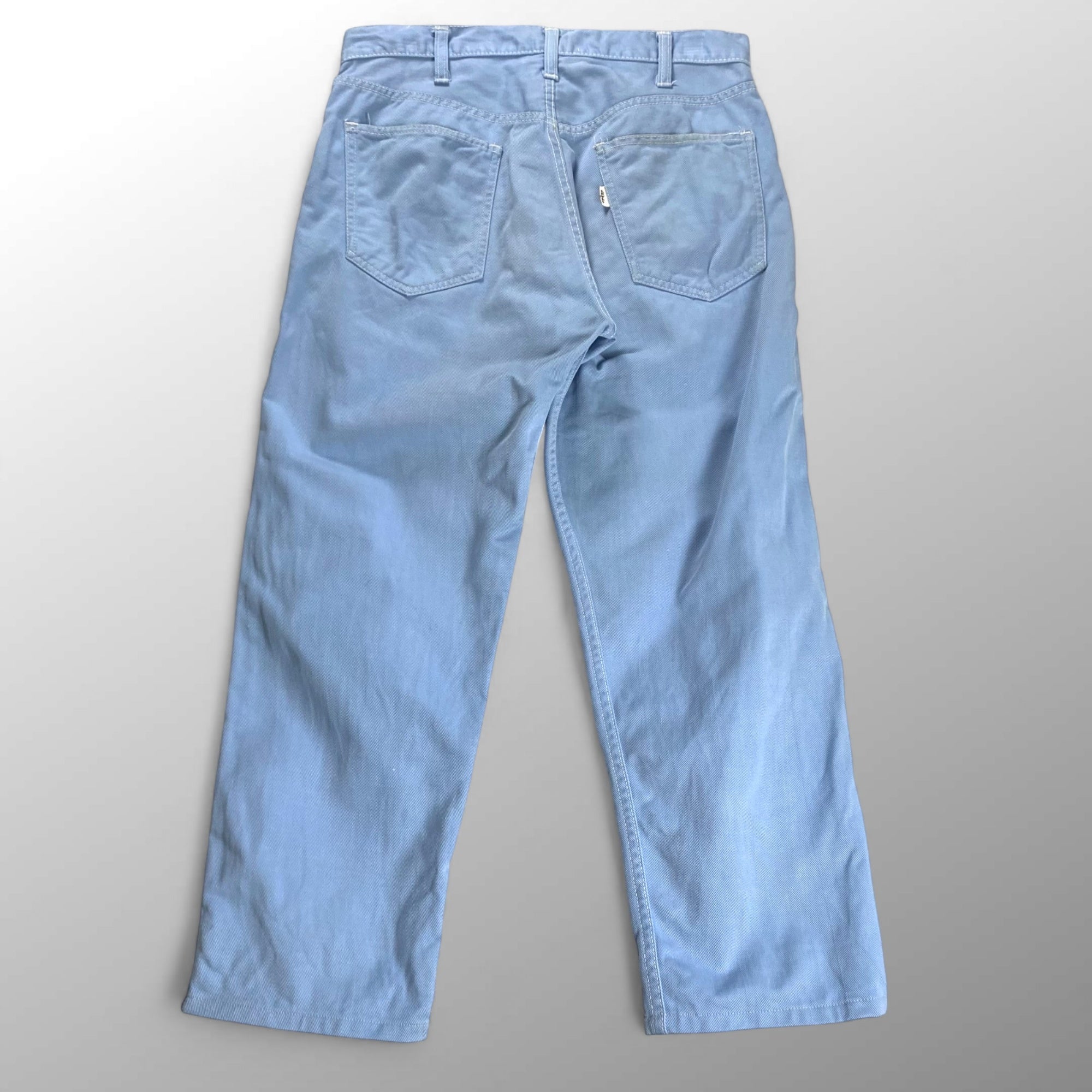 推定60年代 Levi's リーバイス / コットンツイル パンツ 白タブBIG E 片ツメIDEAL ボタン裏点々刻印 ブルー SIZE:W84cm