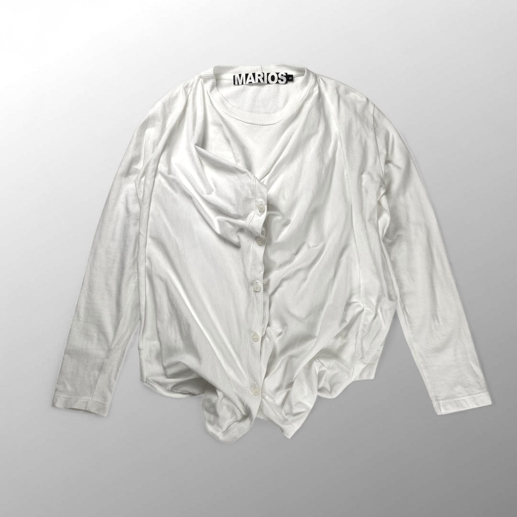 MARIOS マリオス / フロントボタン デザインカットソー 長袖 イタリアブランド SIZE:S