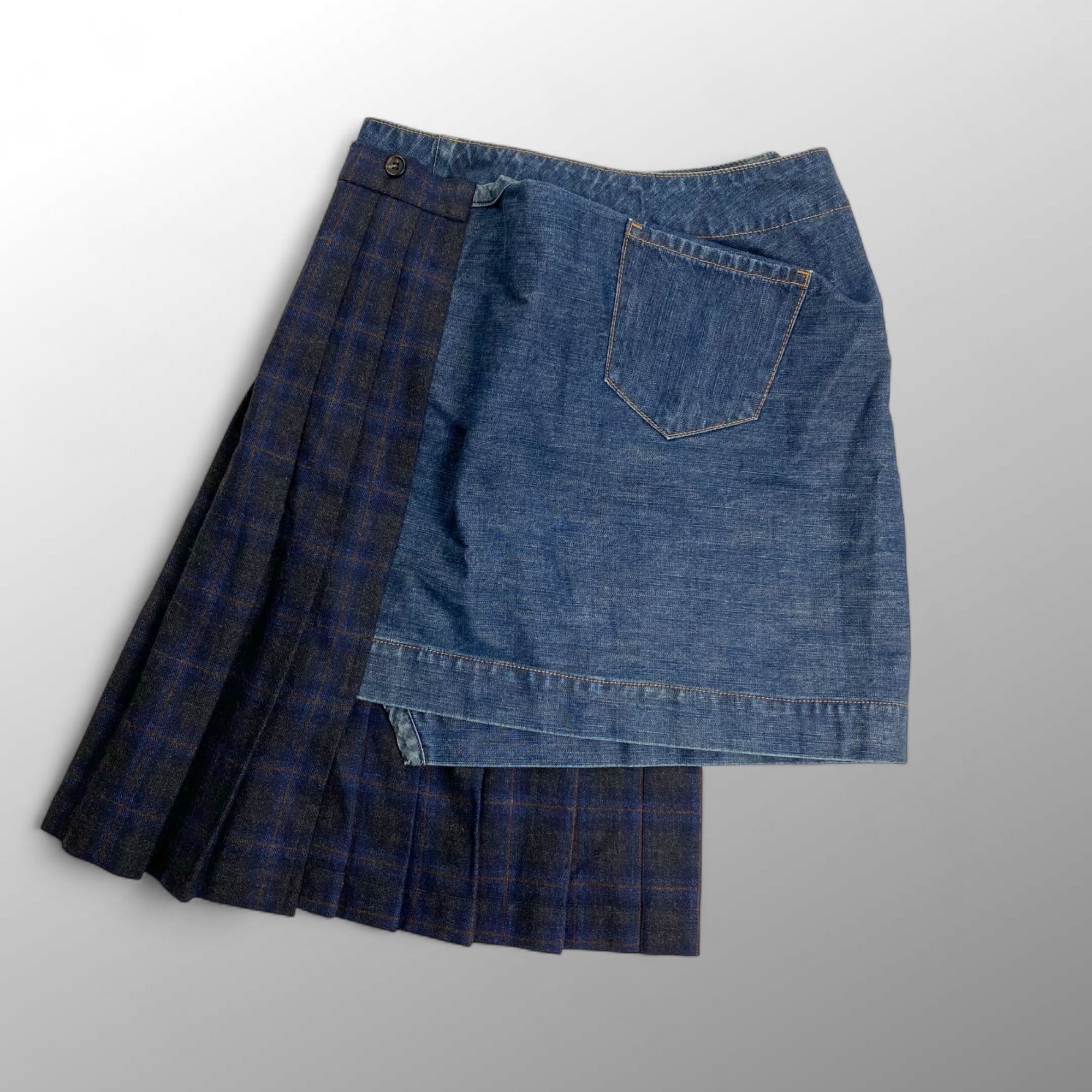MARIOS マリオス / 変形 ラップスカート デニムレイヤード SIZE：S