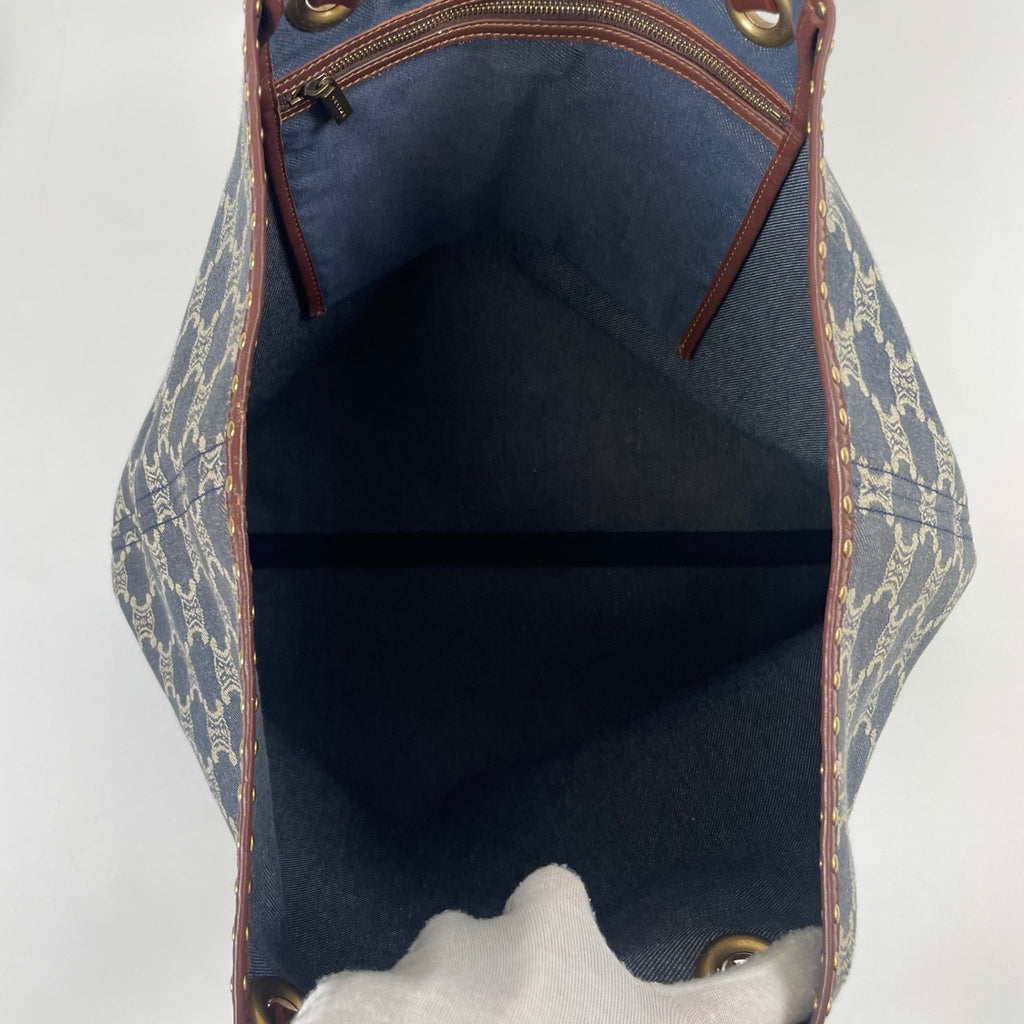 CELINE / スタッズデザイン デニムマカダムトートバッグ