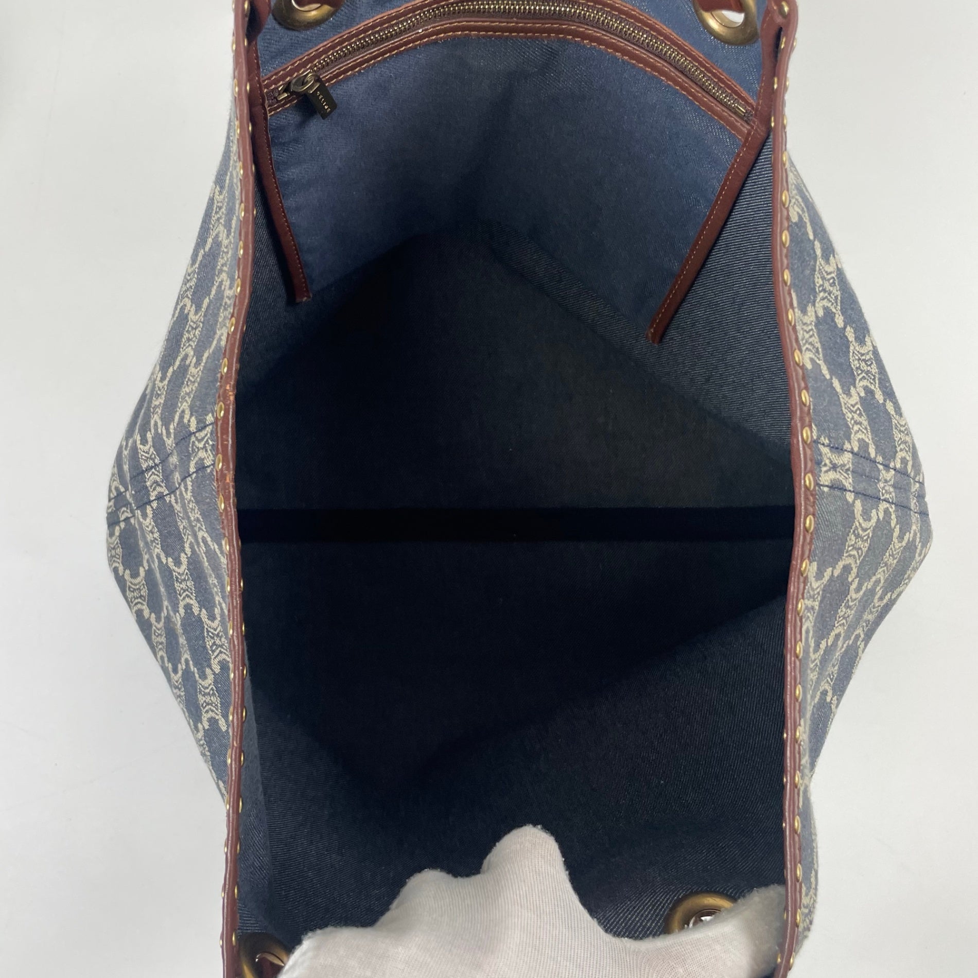CELINE / スタッズデザイン デニムマカダムトートバッグ