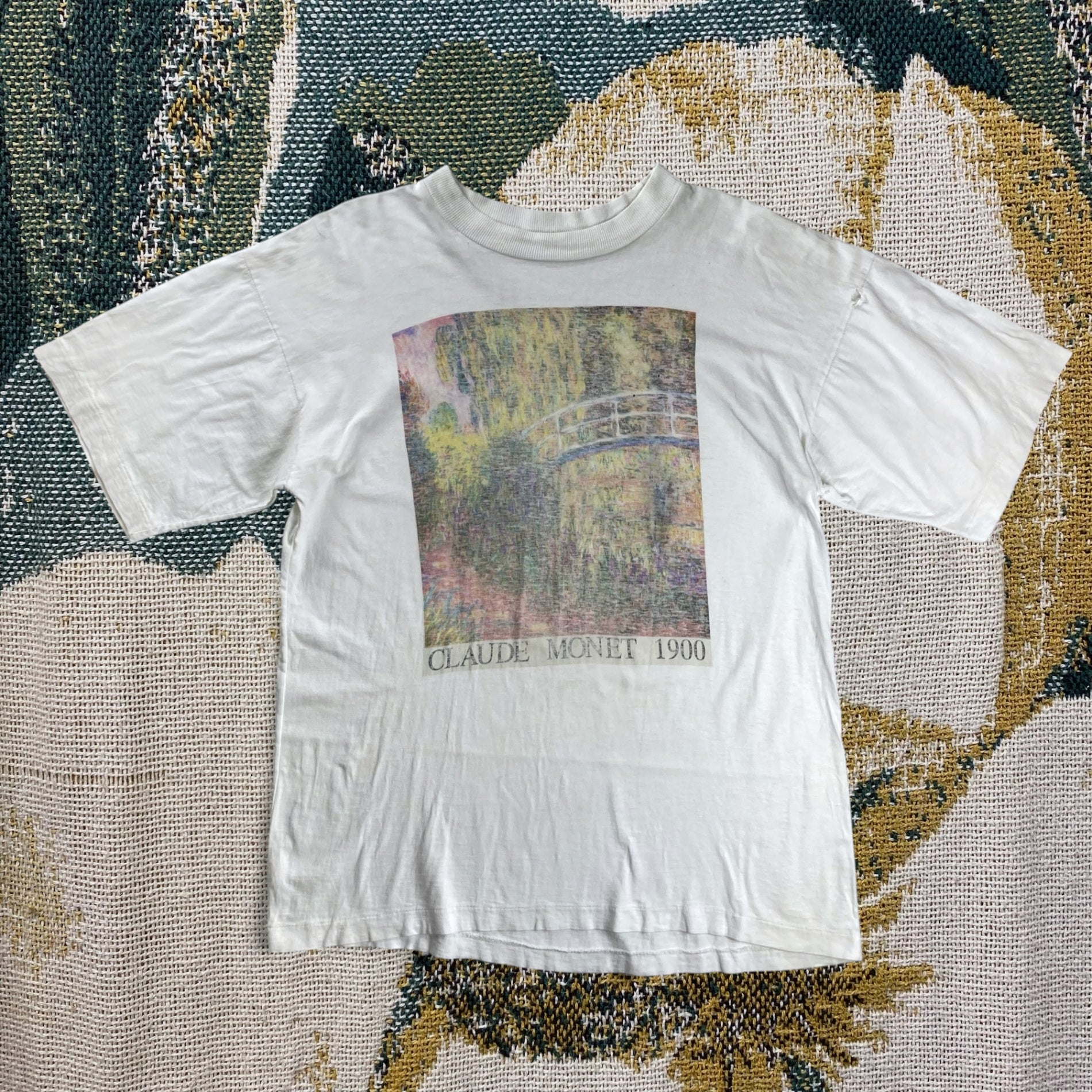VINTAGE CLAUDE MONET クロード モネ / VINTAGE The Japanese Bridge TEE 絵画 ヴィンテージ アート Tシャツ SIZE：L