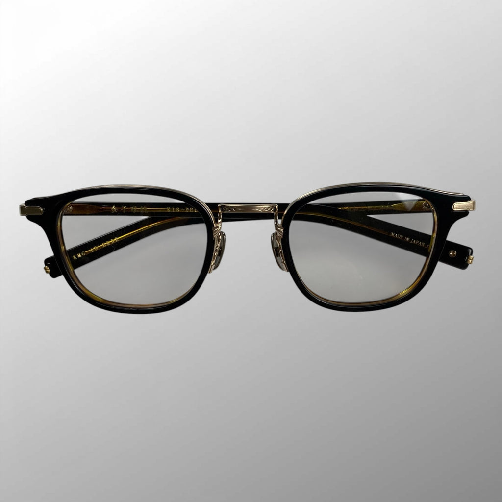 【美品】 金子眼鏡 K18シリーズ / KMG-15 BKBR 度なしレンズ 伊達メガネ 参考定価：120,000程度