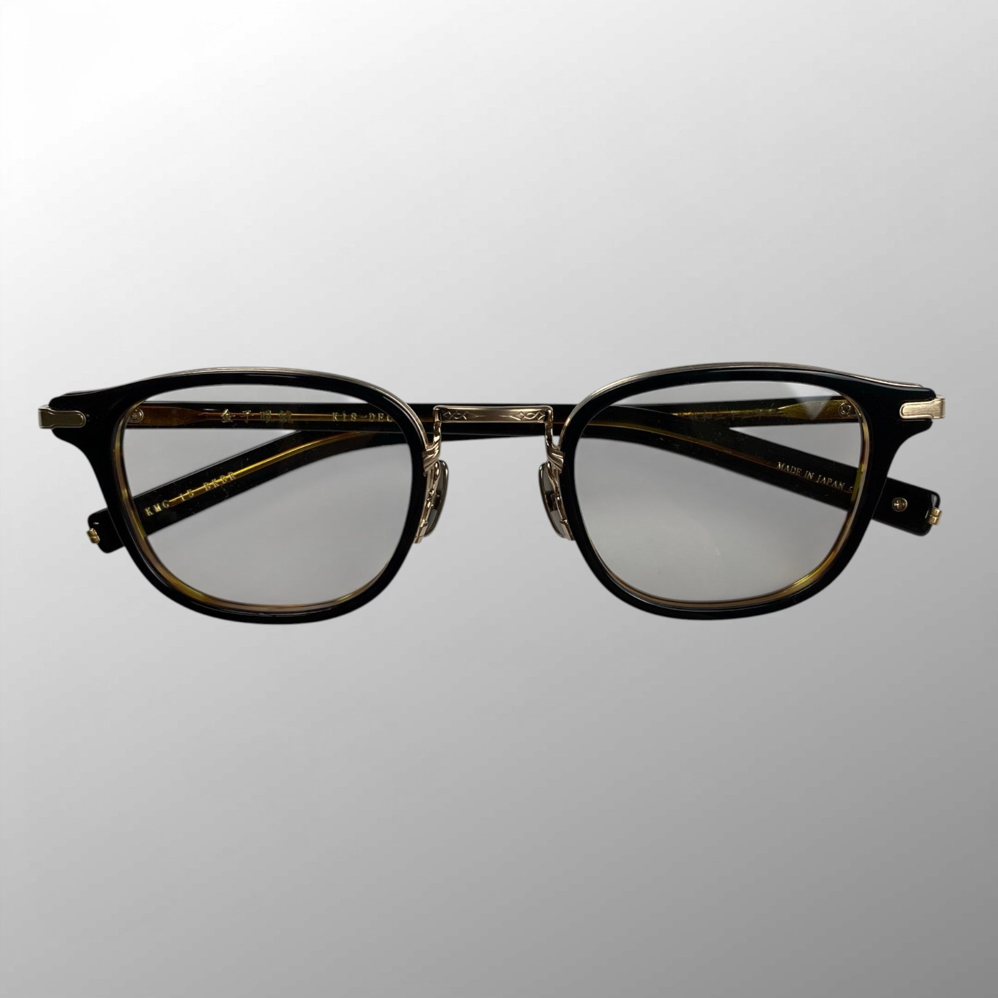 【美品】 金子眼鏡 K18シリーズ / KMG-15 BKBR 度なしレンズ 伊達メガネ 参考定価：120,000程度