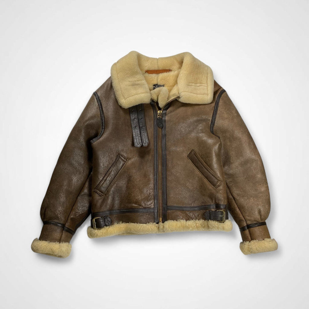 AVIREX アヴィレックス / B-3ムートンジャケット 革パッチ 78年復刻 SCOVILLジッパー 硬化なし SIZE：40