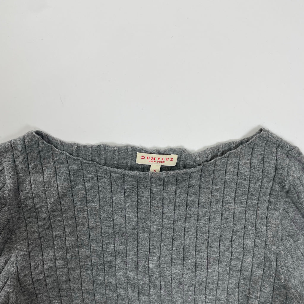 DEMYLEE デミリー / フレアスリーブ リブニット 参考定価：35,000程度 SIZE:S