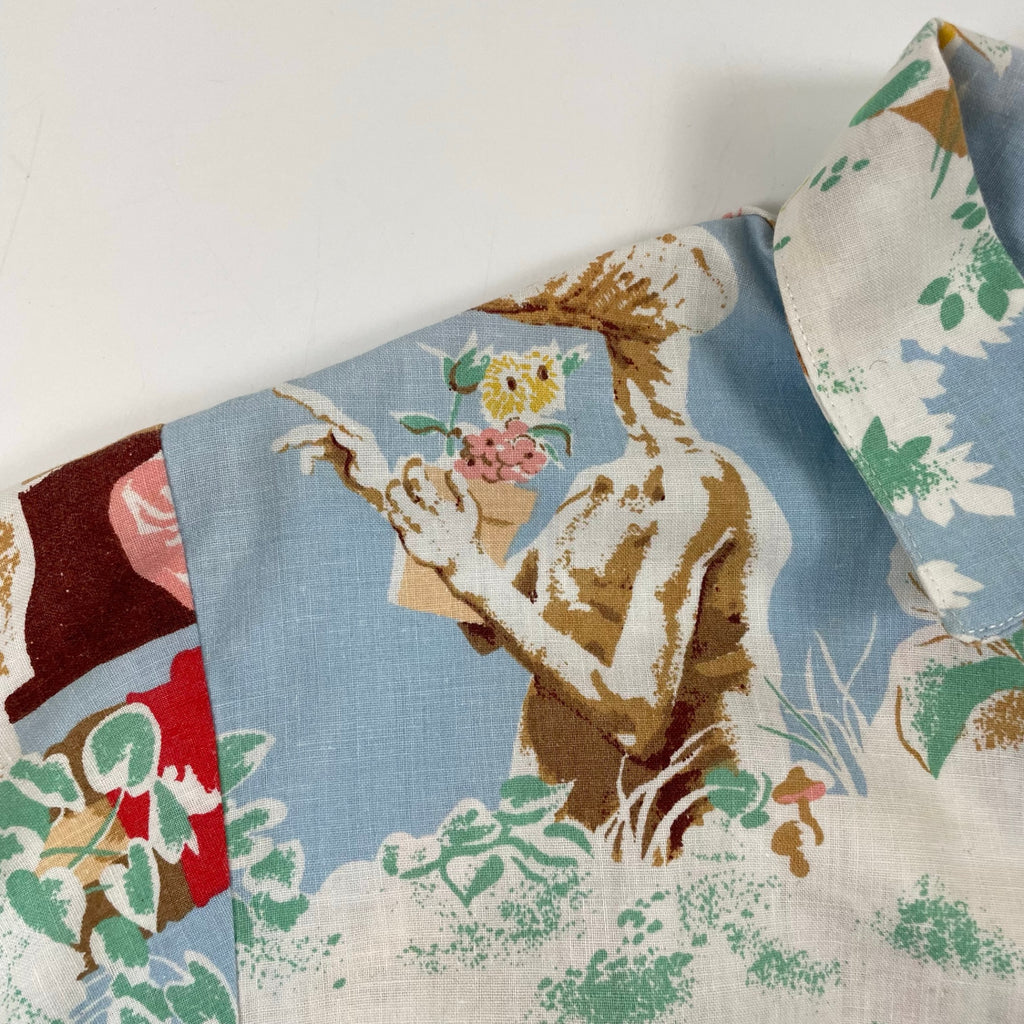 VINTAGE / 【E.T.】 USA製 ヴィンテージシーツリメイクシャツ SIZE:S(M程度)