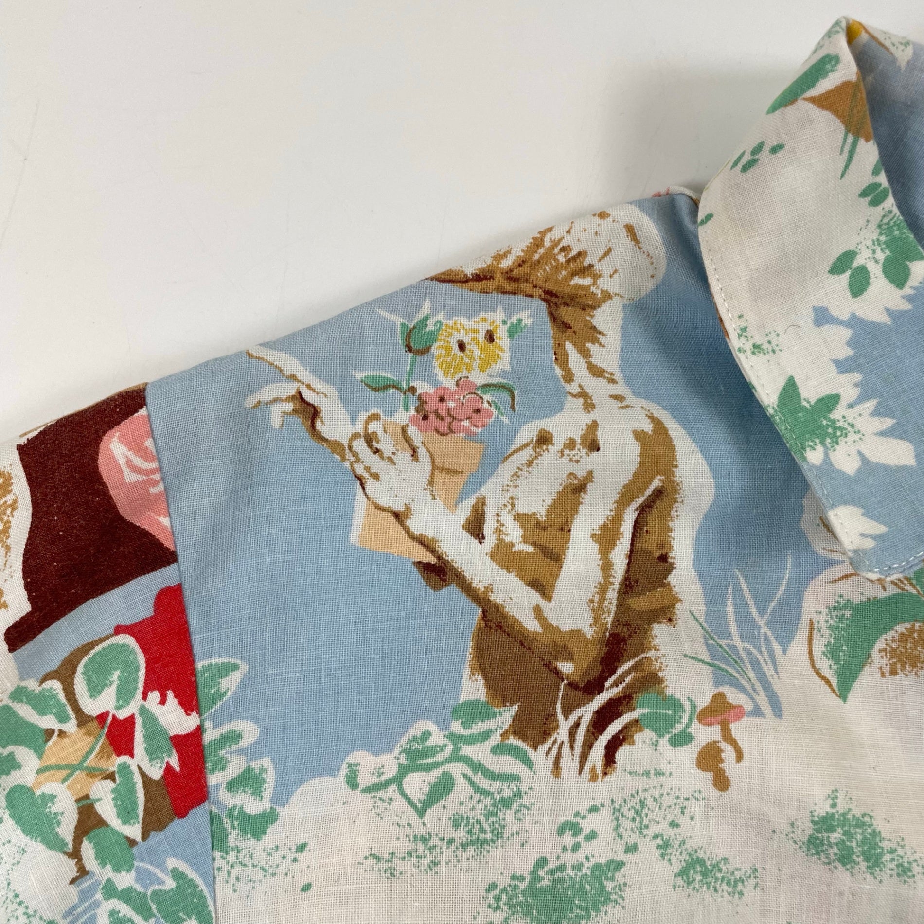 VINTAGE / 【E.T.】 USA製 ヴィンテージシーツリメイクシャツ SIZE:S(M程度)